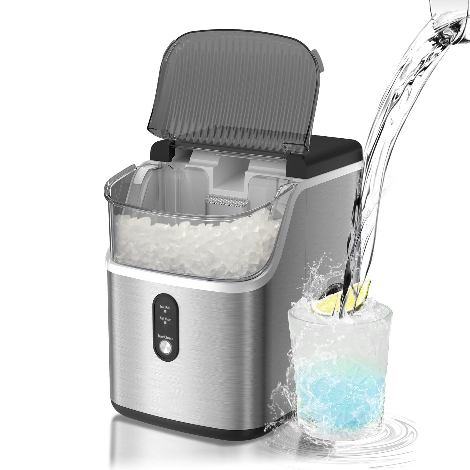 Máquina de Hielo de Nieve de 33 libras por día para Encimera o Portátil (Acero Inoxidable Plateado) LSZ5815NB