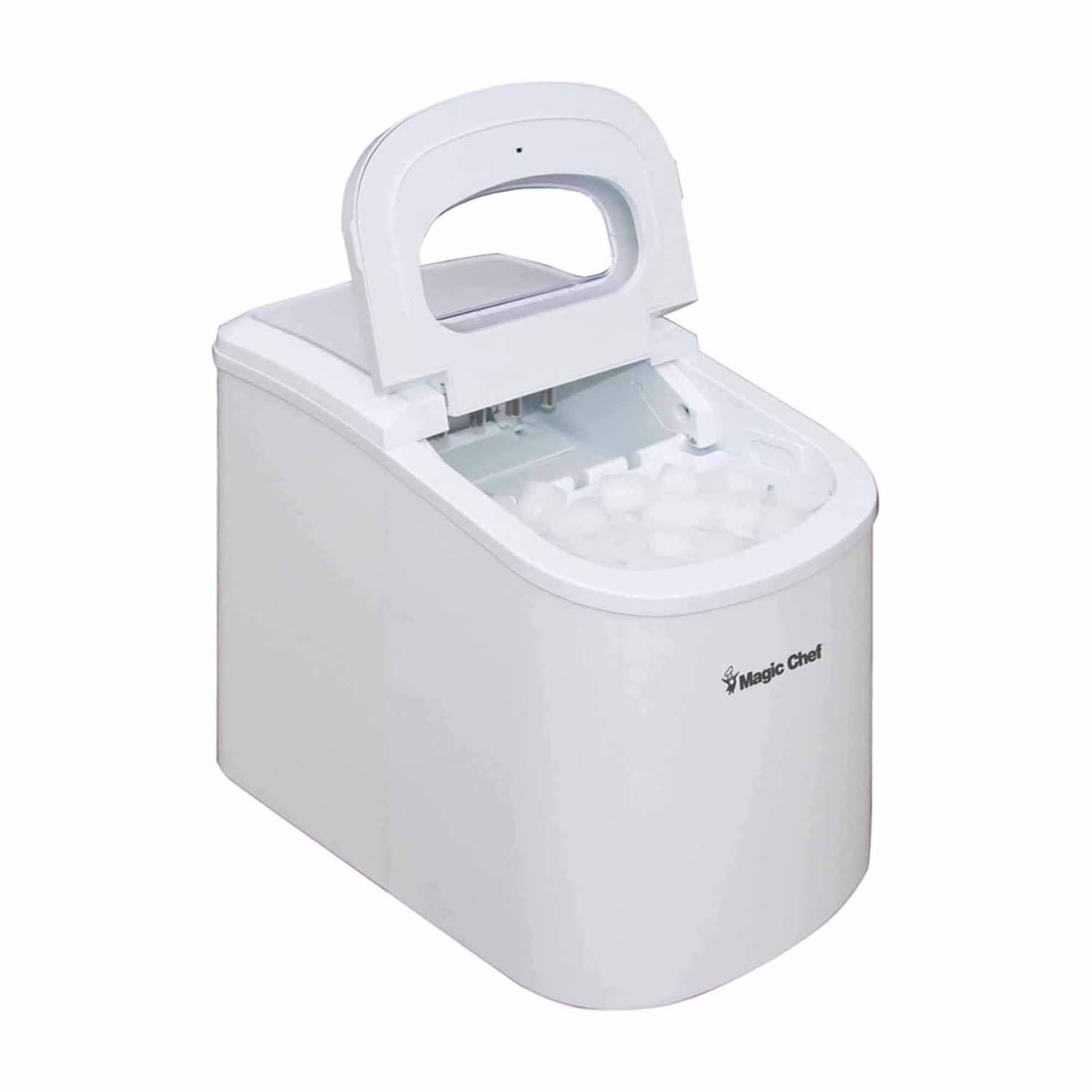 Máquina para hacer hielo tipo bala para mostrador Magic Chef de 27 libras de hielo al día (blanco) MCIM22W