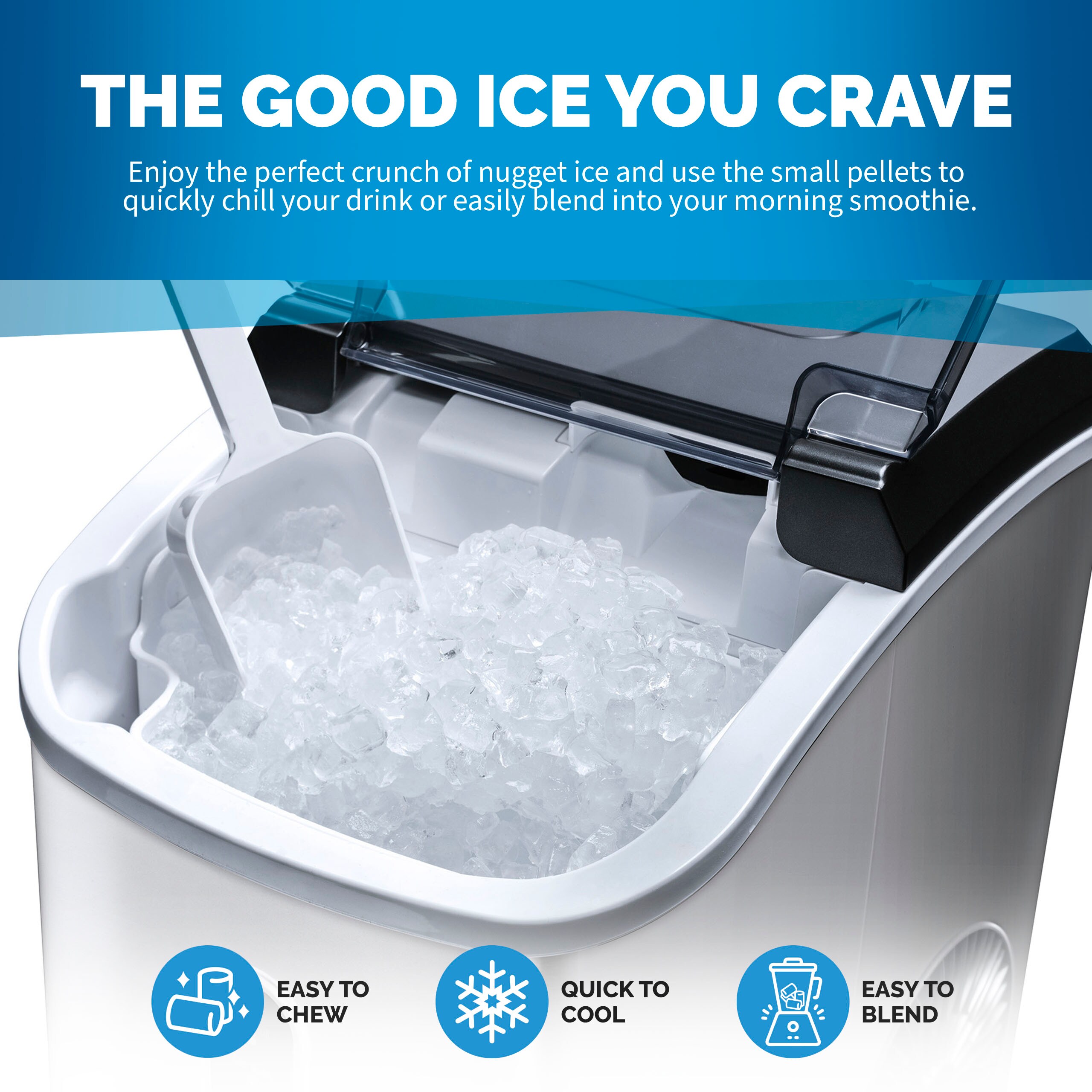 Máquina de hielo de pepita que produce 26 lb de hielo al día (Acero inoxidable) NIM026SSN0