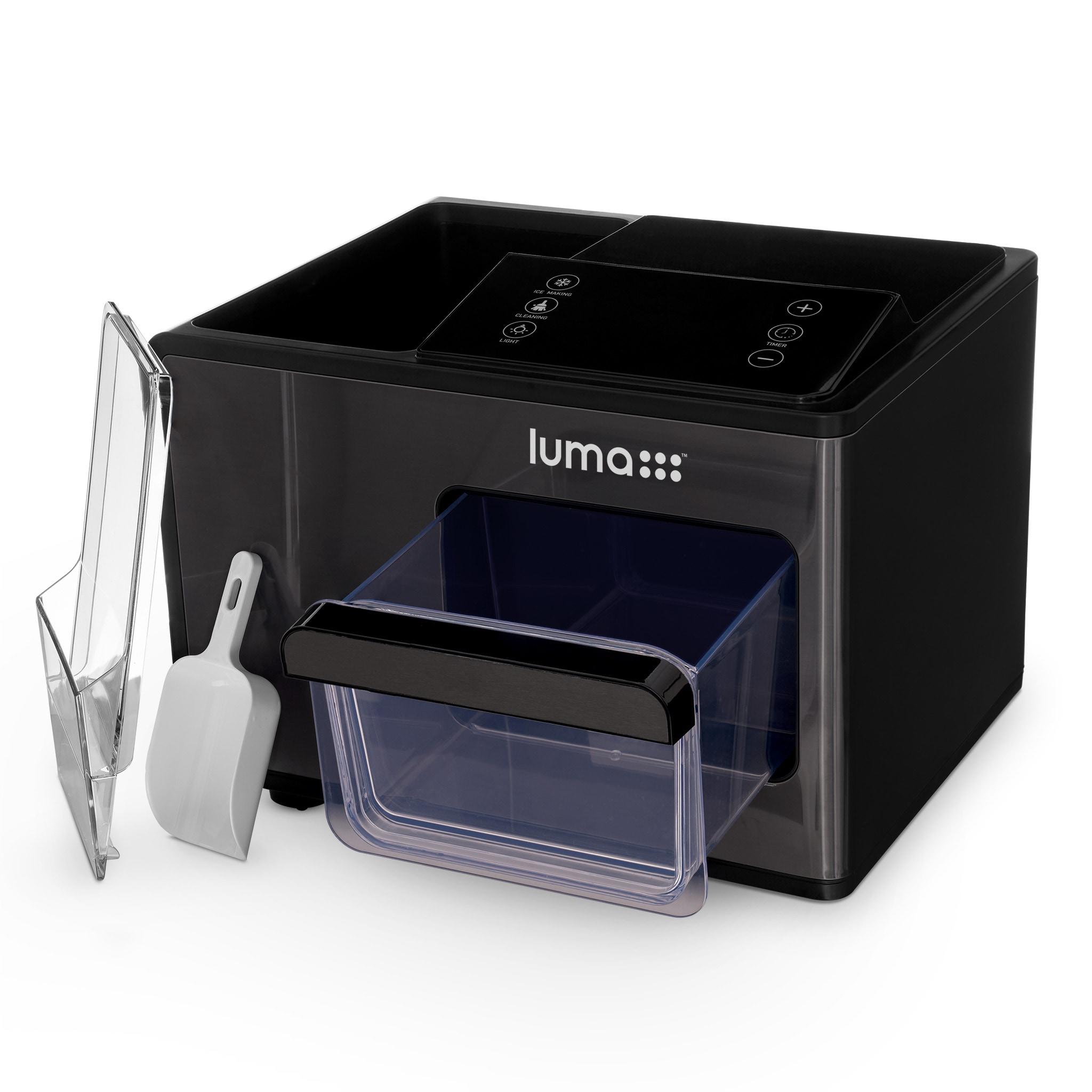 Fabricador de hielo de hielo tipo pepita de 44 libras por día de Luma Comfort (Negro)