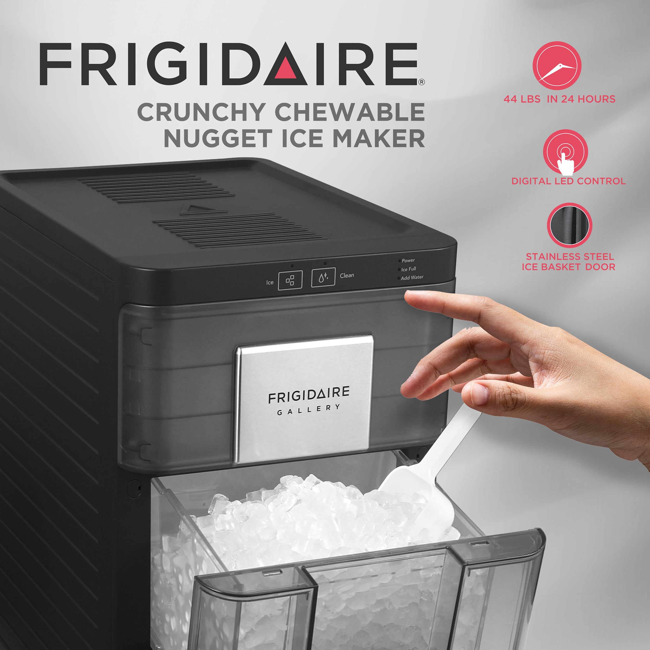 Máquina para Hacer Hielo en Cubitos de 44 libras al día en Mostrador (Negra)