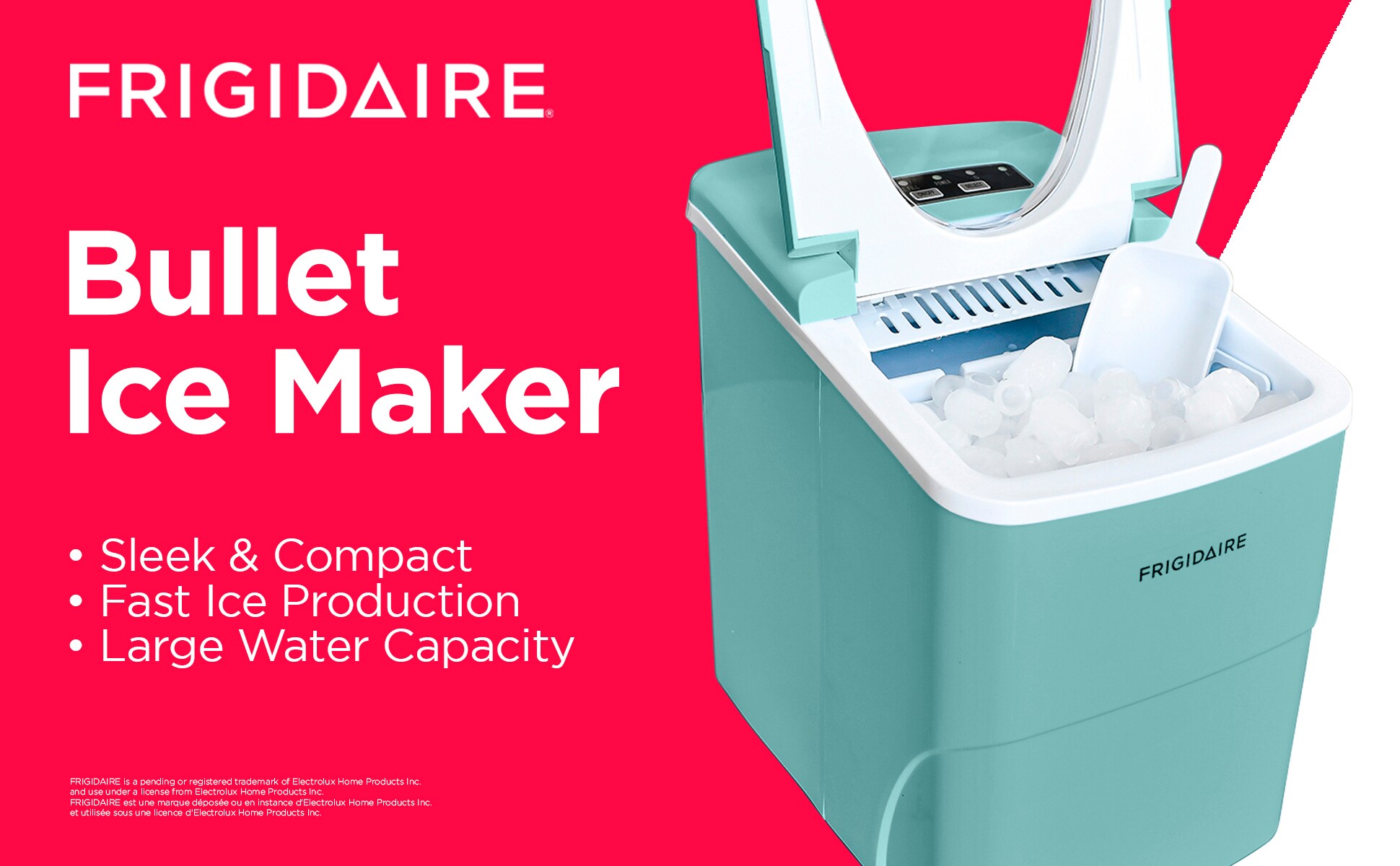 Fabricador de hielo en balas Frigidaire de 26 libras por día (azul) EFIC108-AZUL