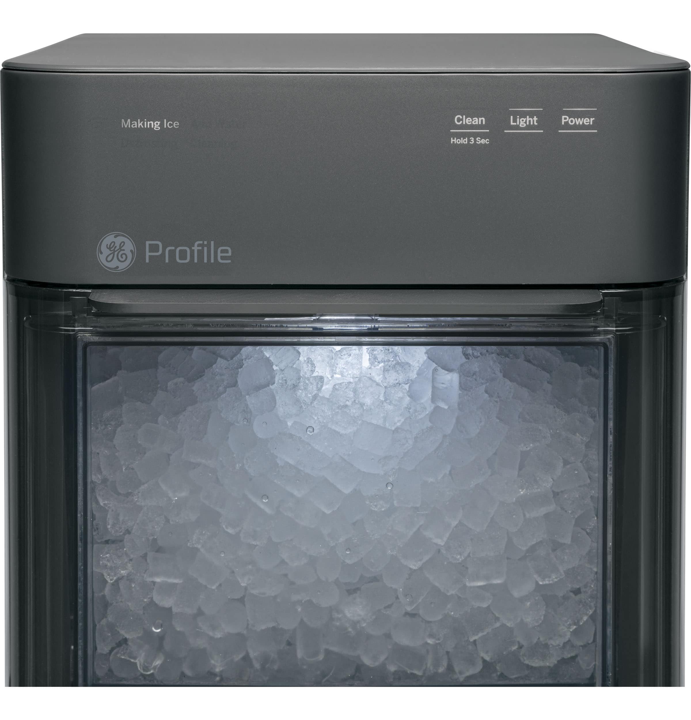 Fabricador de hielo en forma de pepitas de hielo GE Profile Opal de 24 lb al día (Acero inoxidable negro)