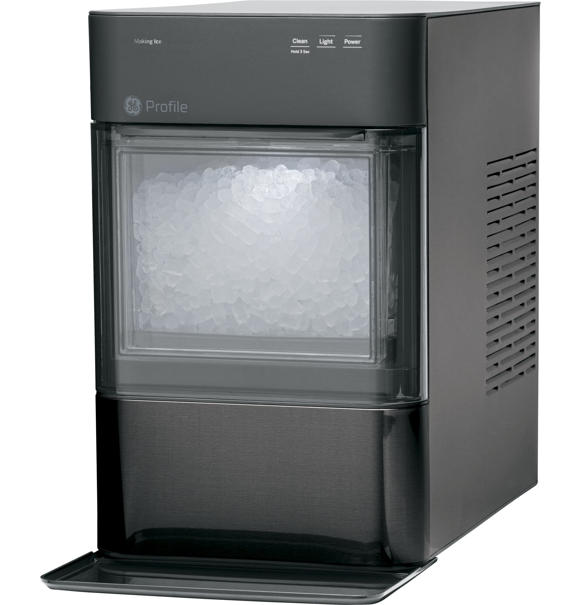 Fabricador de hielo en forma de pepitas de hielo GE Profile Opal de 24 lb al día (Acero inoxidable negro)