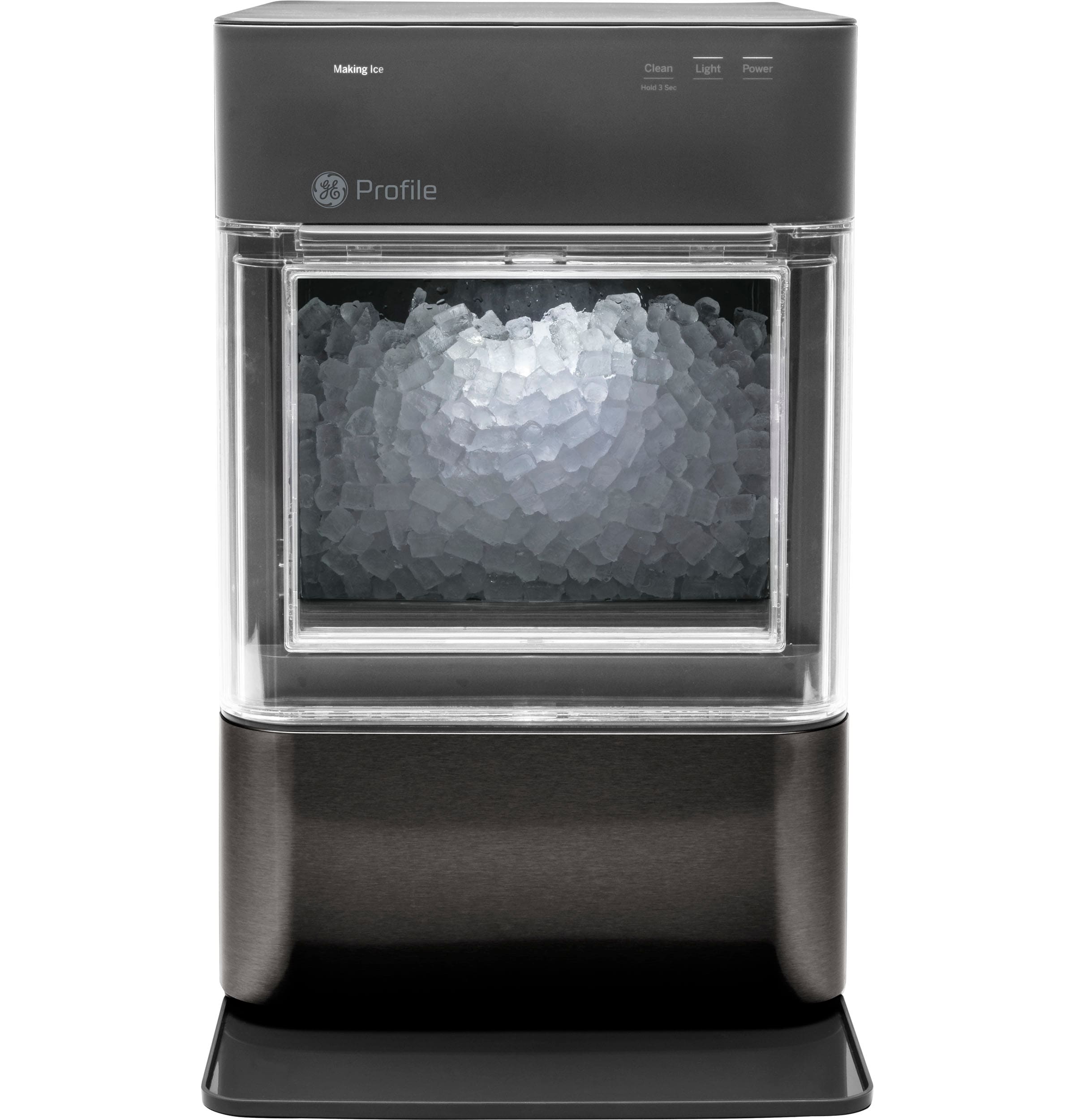 Fabricador de hielo en forma de pepitas de hielo GE Profile Opal de 24 lb al día (Acero inoxidable negro)
