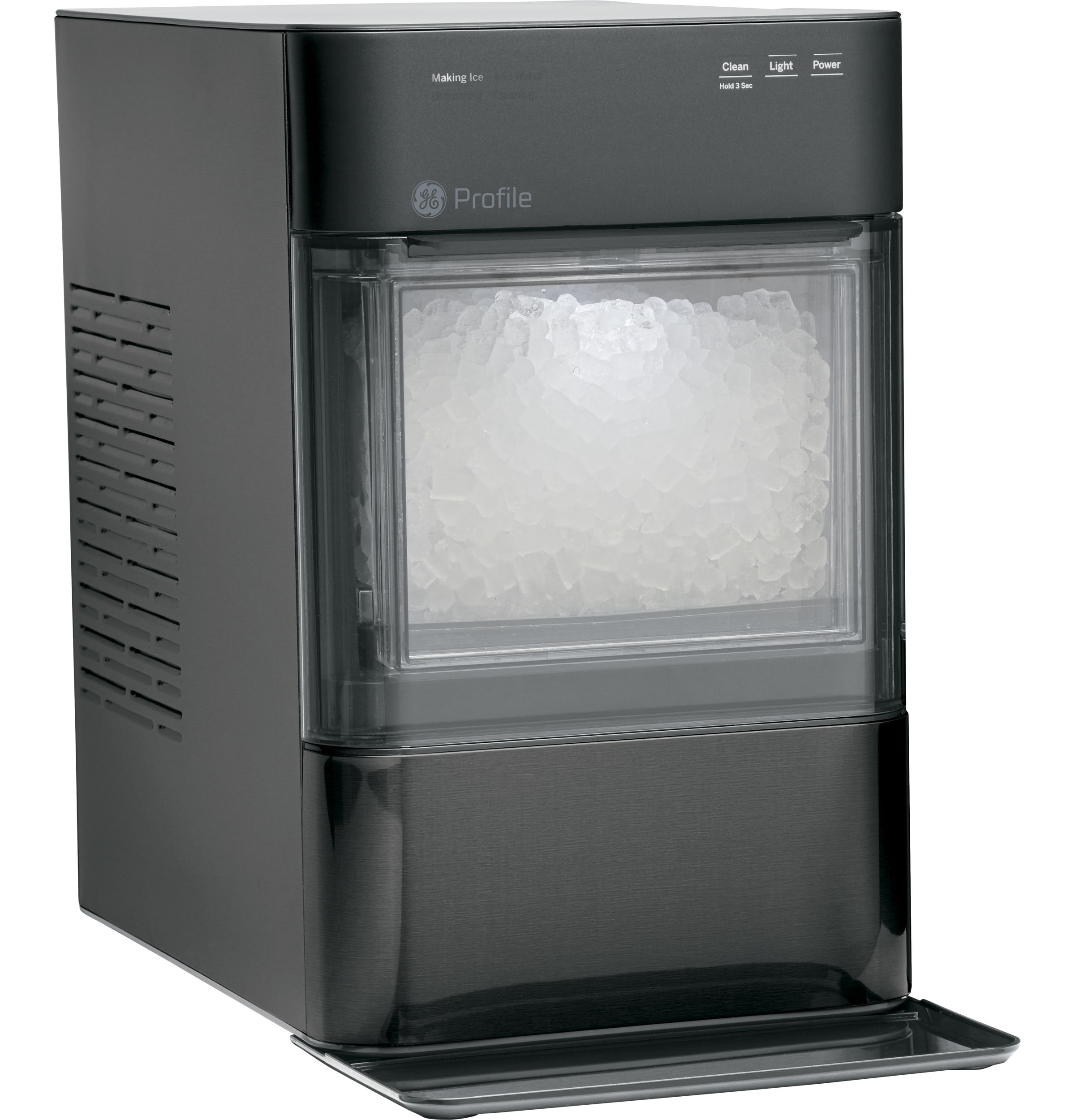 Fabricador de hielo en forma de pepitas de hielo GE Profile Opal de 24 lb al día (Acero inoxidable negro)