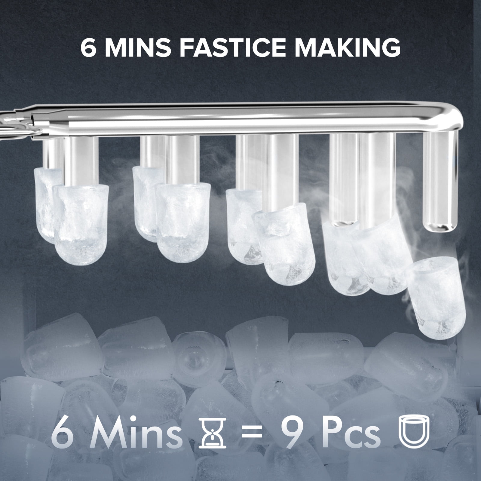 Máquina de hielo tipo balas que produce 12 kg de hielo diariamente (blanco)
