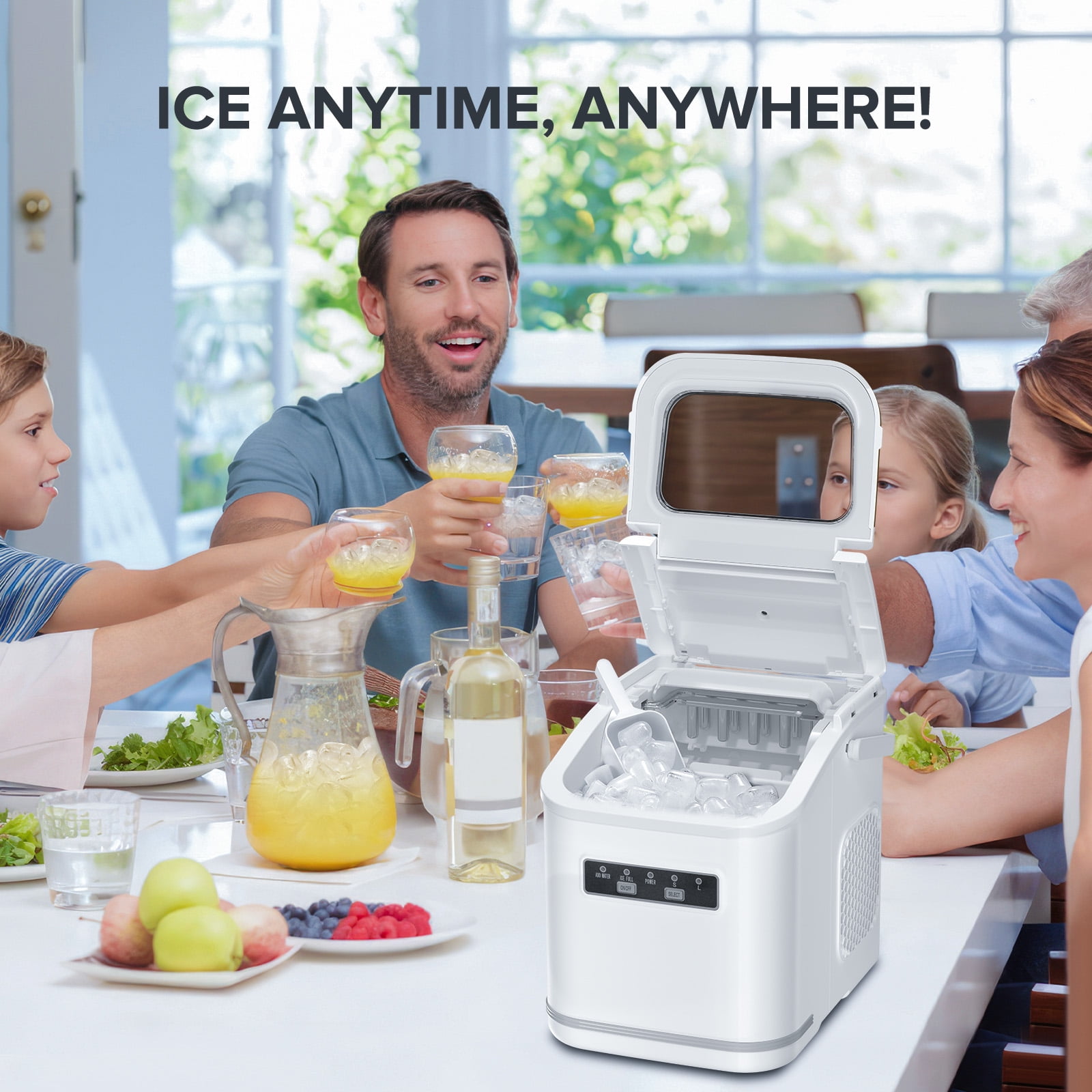Máquina de hielo tipo balas que produce 12 kg de hielo diariamente (blanco)