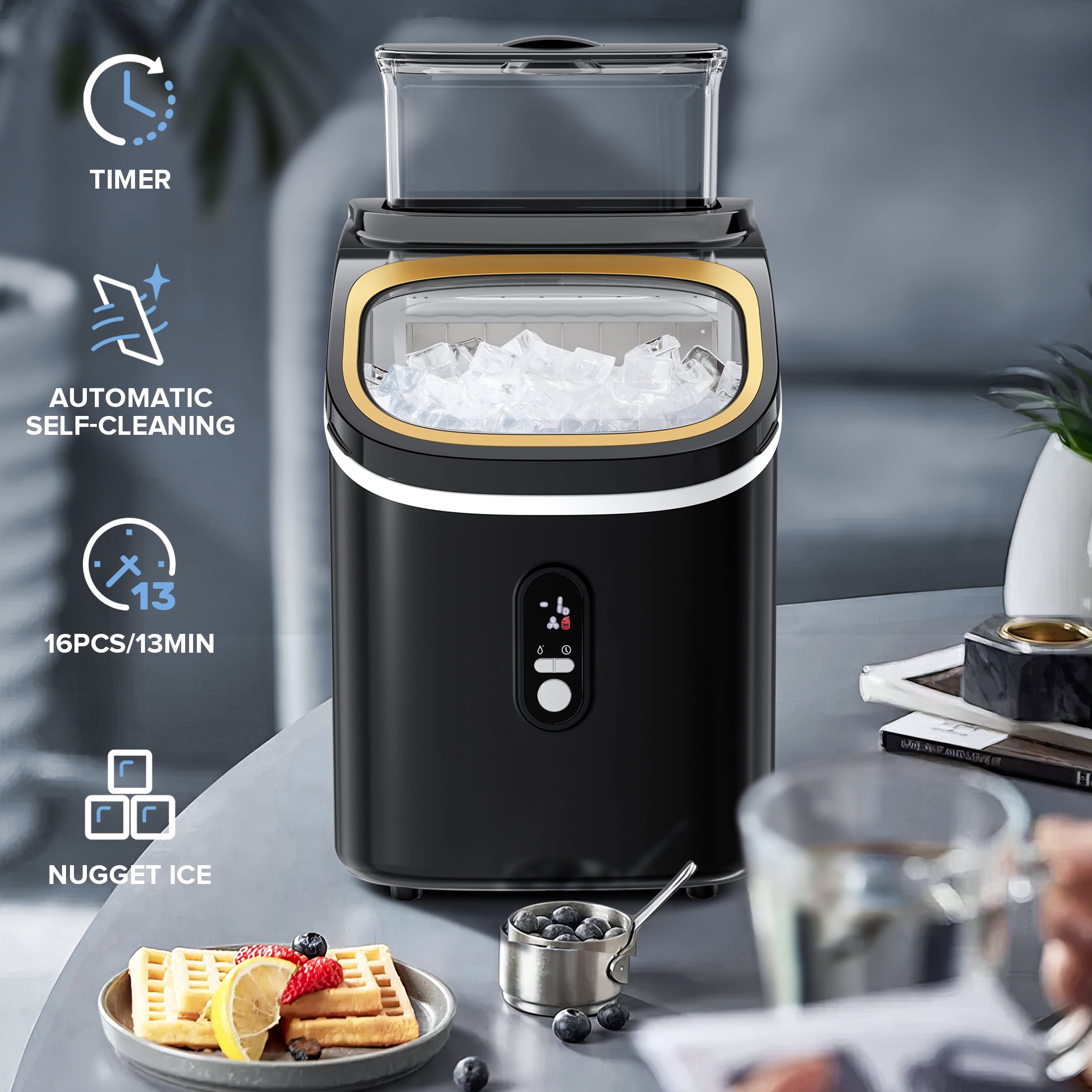 Fabricador de Hielo en Cubos de 30 libras por Día (Negro)