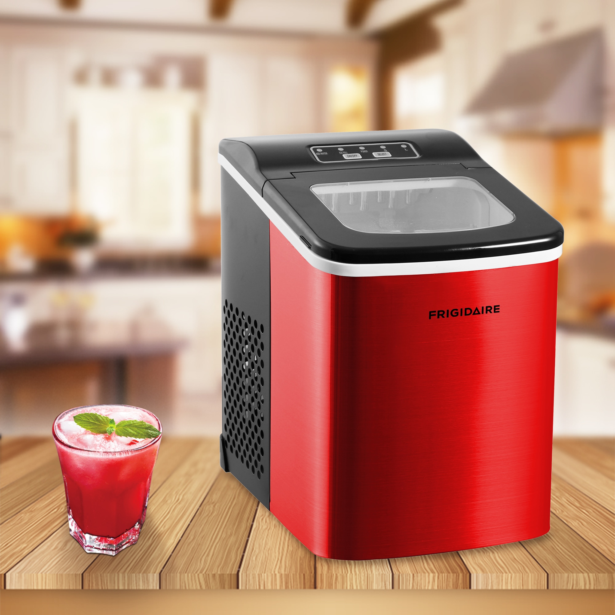 Máquina de hielo tipo bala de 26 libras por día Frigidaire (Roja) EFIC121-SSRED