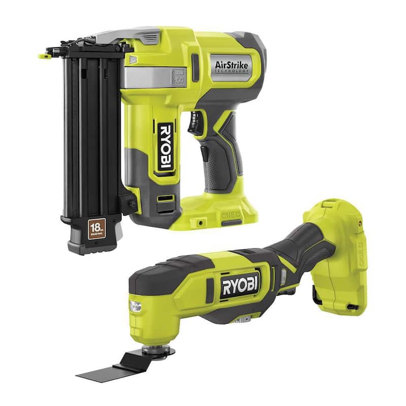 Clavadora de brads AirStrike inalámbrica RYOBI ONE+ 18V de calibre 18 con multiherramienta inalámbrica - P321-PCL430B.