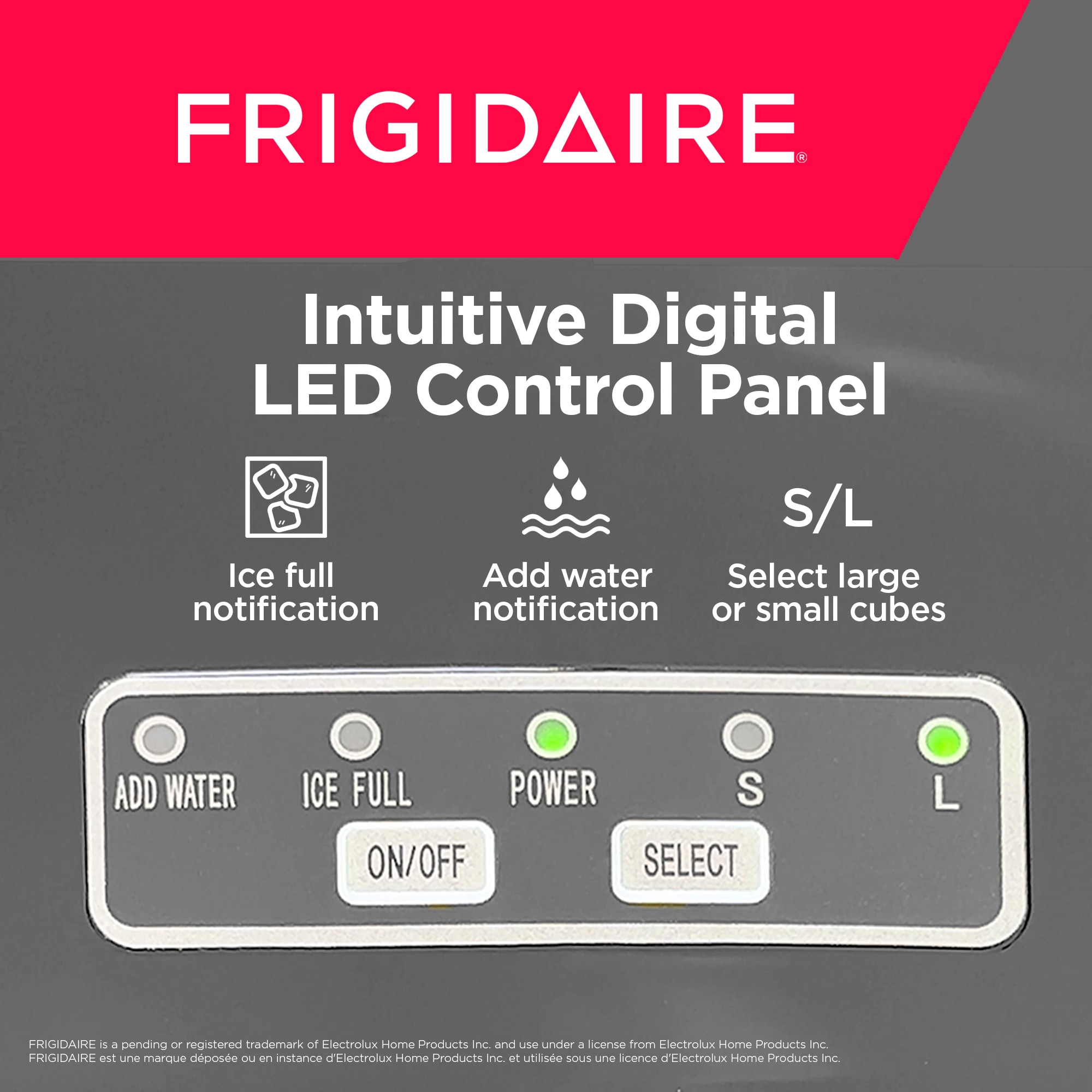 Máquina de hacer hielo en forma de bala para encimera, de Frigidaire, produce 26 libras de hielo al día (Negro) EFIC117-SSBLACK-COM