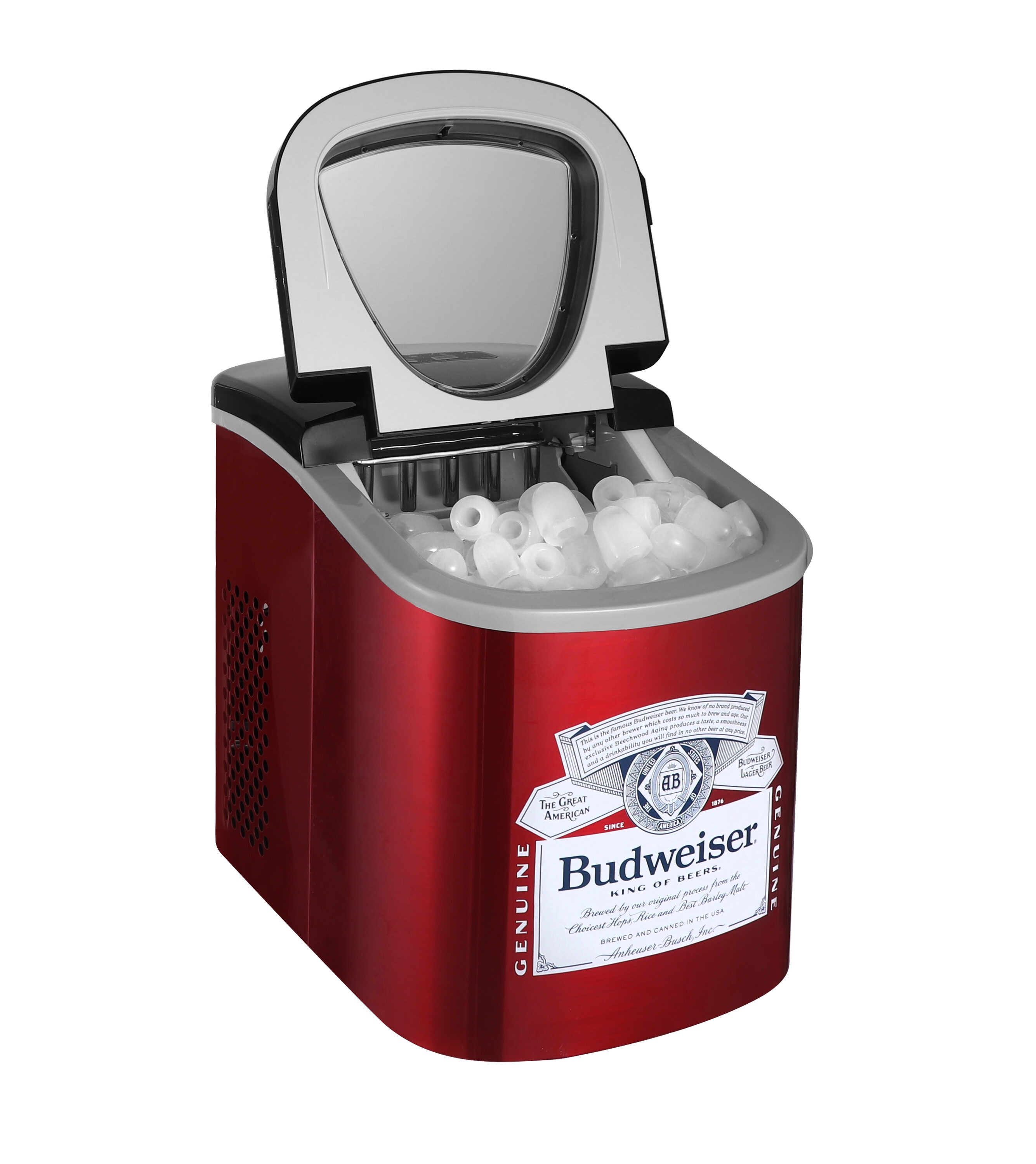 Máquina fabricadora de hielo de balas para encimera que produce 26 libras de hielo al día (Rojo)