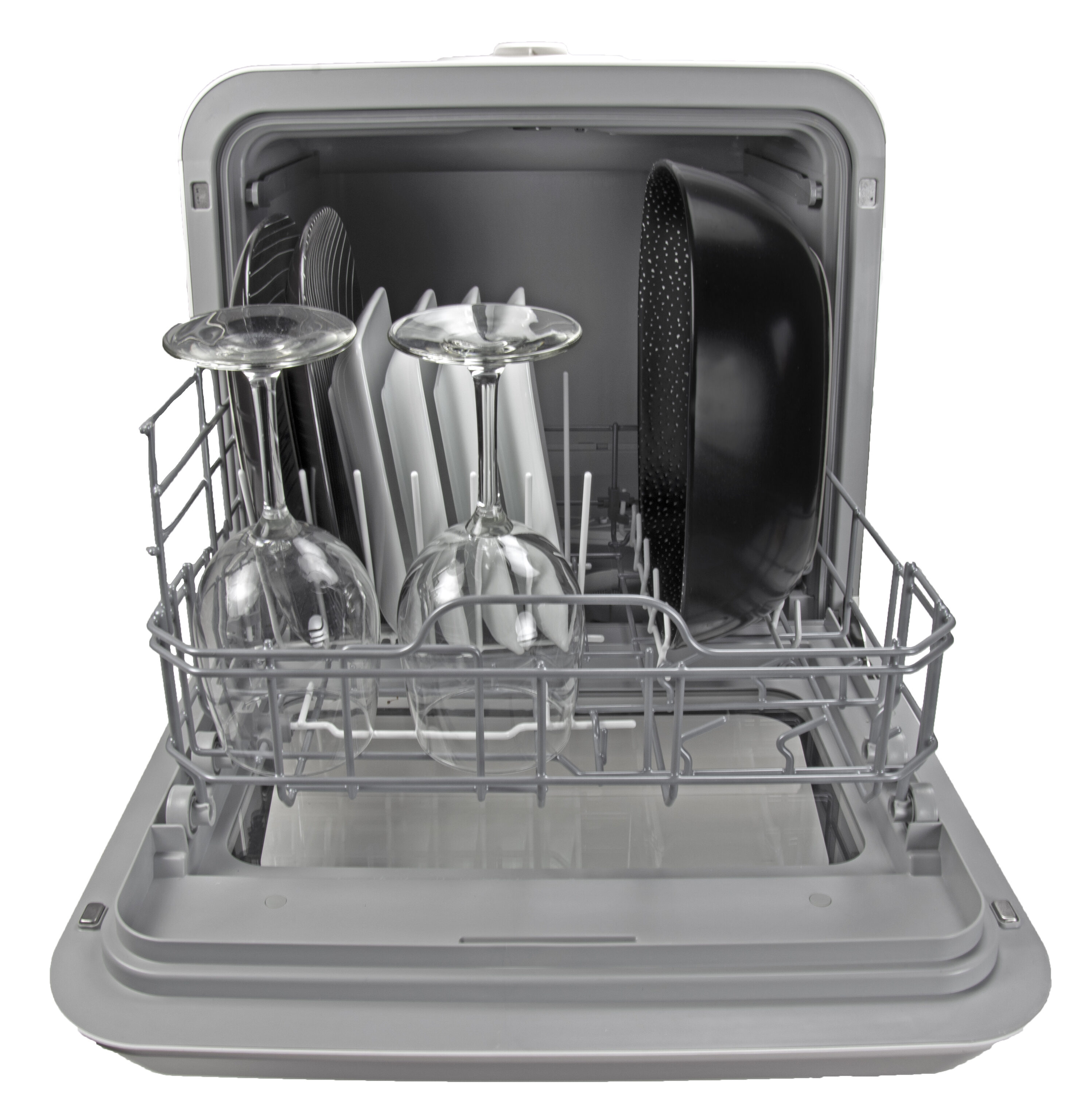 Lavavajillas portátil independiente Magic Chef de 17.4 pulgadas (Blanco) Nivel de sonido estándar de 56 decibeles MCSCD3W