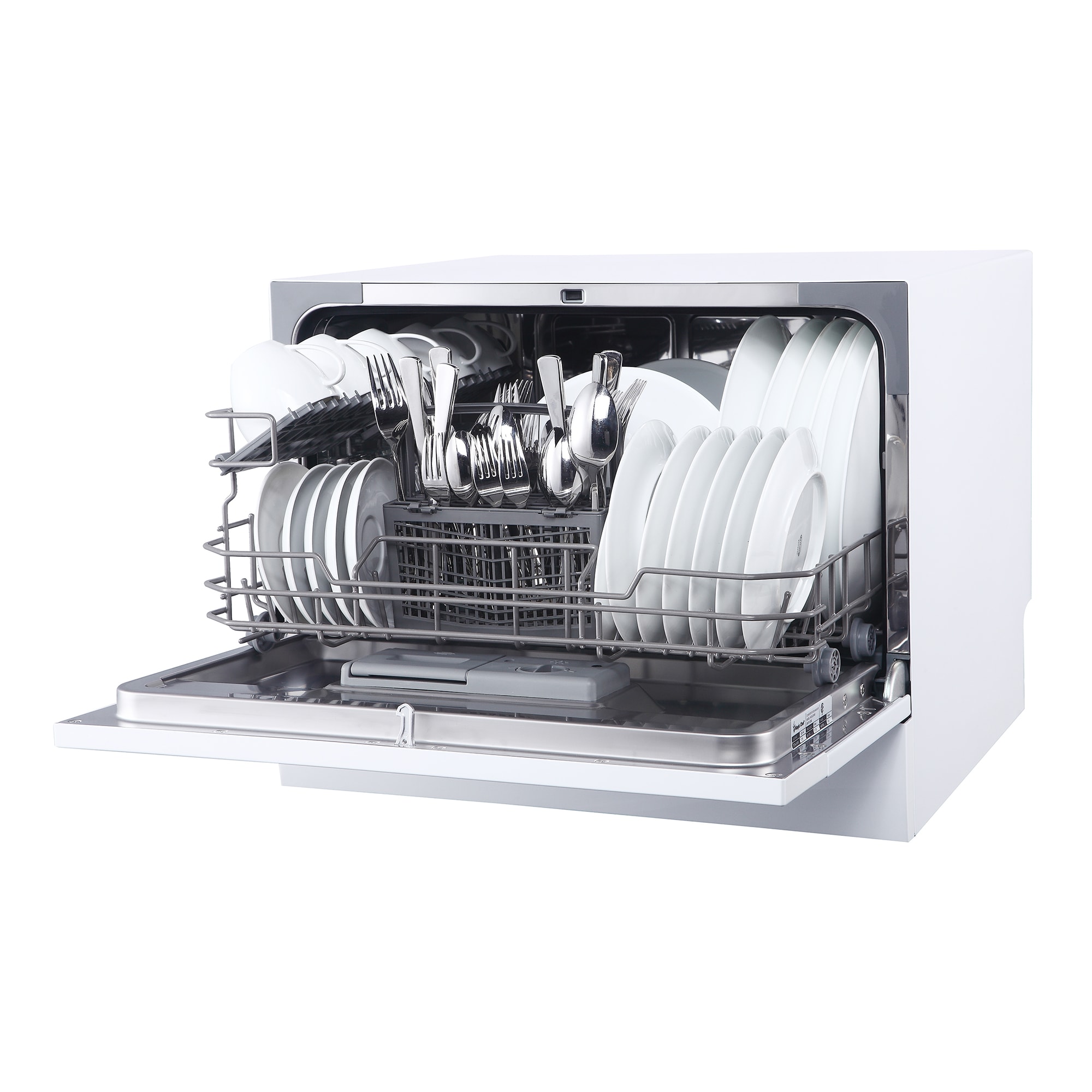 Lavavajillas portátil independiente Magic Chef de 21.7 pulgadas (blanco) Certificado ENERGY STAR, Nivel de Sonido Estándar de 52 Decibeles MCSCD6W5