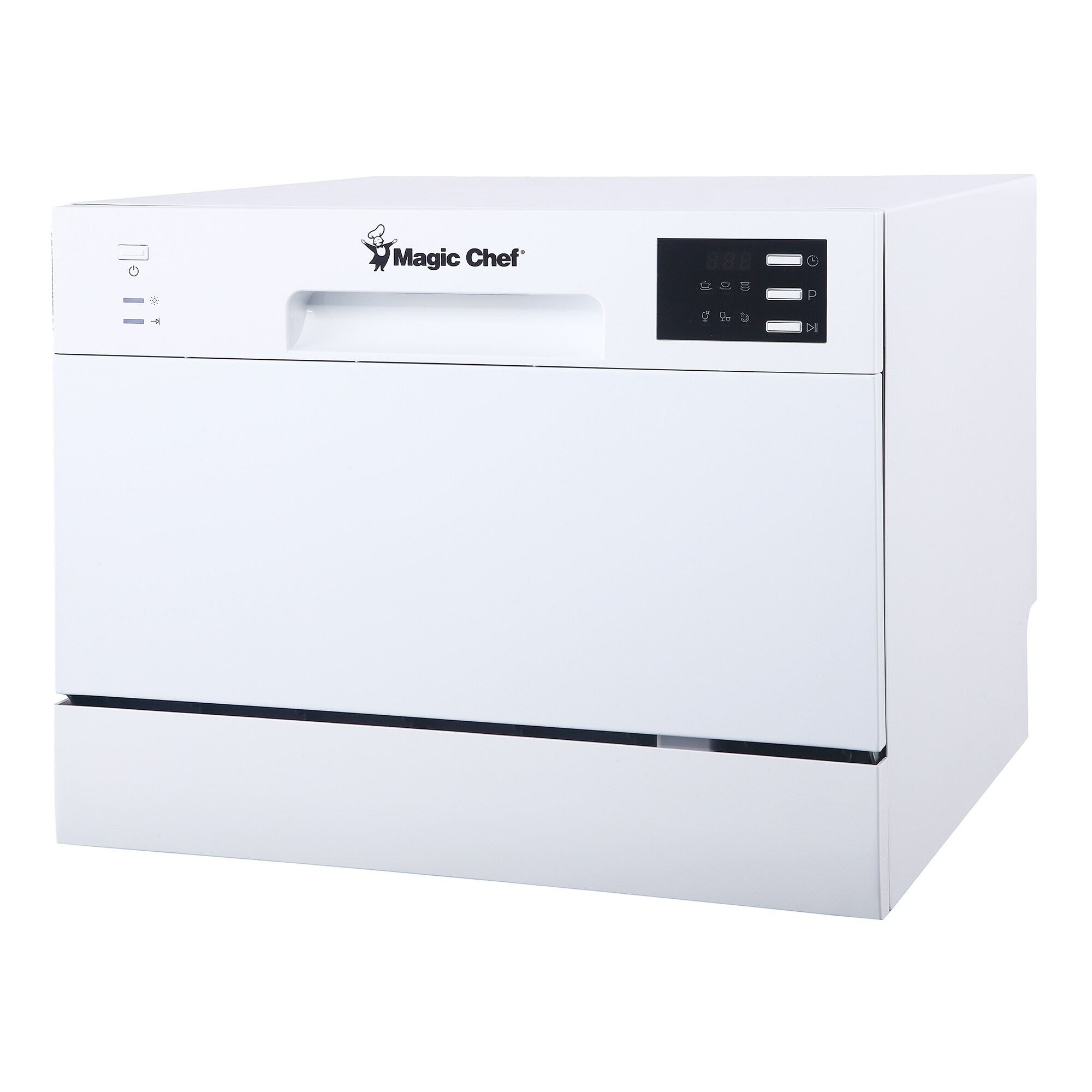 Lavavajillas portátil independiente Magic Chef de 21.7 pulgadas (blanco) Certificado ENERGY STAR, Nivel de Sonido Estándar de 52 Decibeles MCSCD6W5