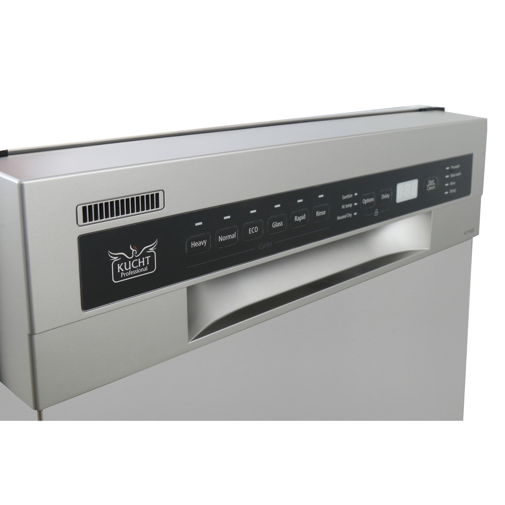 Lavavajillas empotrable de 18 pulgadas con control frontal (acero inoxidable) ENERGY STAR, nivel de sonido muy silencioso de 45 decibeles K7740D