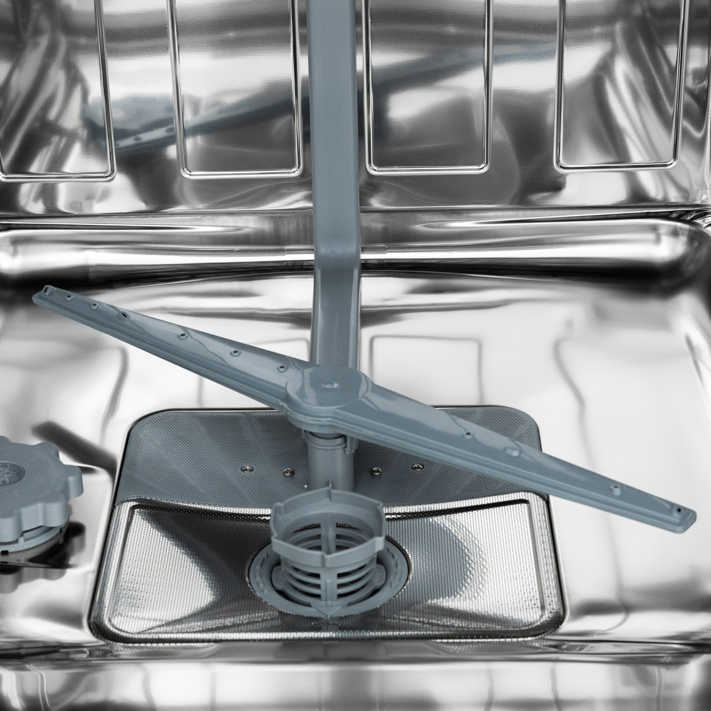 Lavavajillas empotrado de control superior ZLINE KITCHEN & BATH Tallac de 18 pulgadas con tercer rack (Tina de acero inoxidable con panel negro mate) ENERGY STAR, nivel de sonido estándar de 51 decibeles DWV-BLM-18.