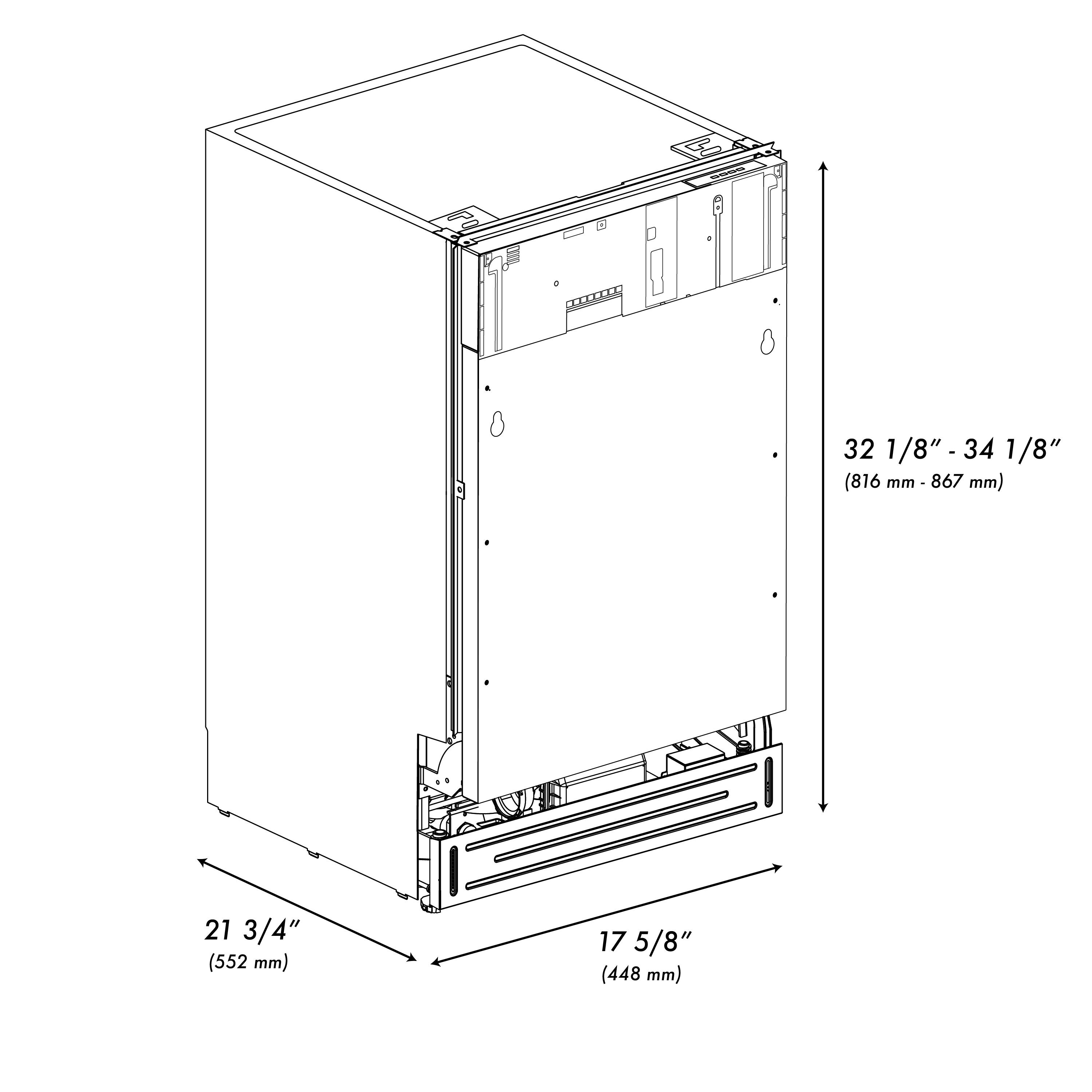 Lavavajillas Empotrado de Control Superior con Tercer Estante (Listo para Panel Personalizado con Tinas de Acero Inoxidable) ENERGY STAR, Nivel de Sonido Estándar de 51 Decibeles DWV-18 Tallac de ZLINE KITCHEN & BATH