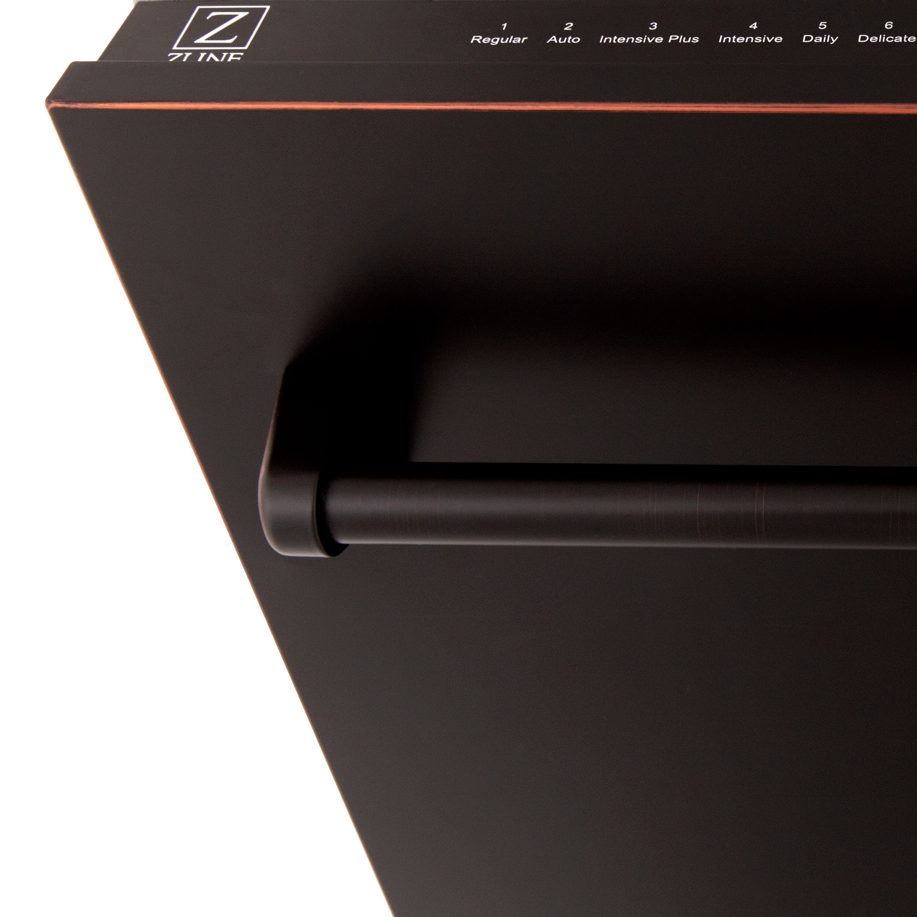 Lavavajillas Empotrado ZLINE KITCHEN & BATH Tallac de 18 pulgadas con Control Superior y Tercer Riel (tina de acero inoxidable con panel de bronce en aceite) con Certificación ENERGY STAR, Nivel de Sonido Estándar de 51 Decibeles DWV-ORB-18