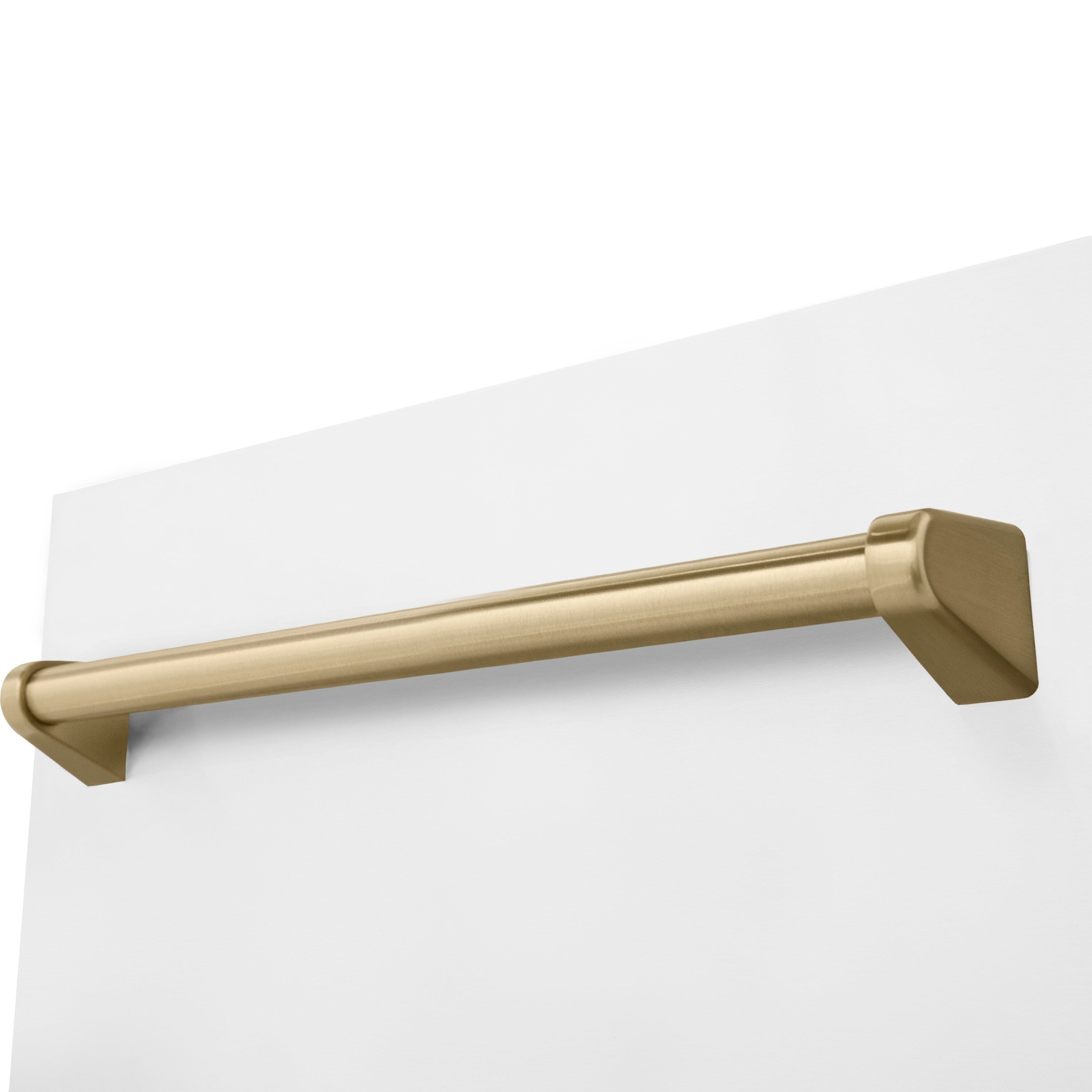 Lavavajillas Empotrado de Control Superior de 18 pulgadas de la Edición Autógrafa de ZLINE KITCHEN & BATH con Tercer Estante (Tina de Acero Inoxidable con Panel Blanco Mate y Mango en Bronce Champagne) con Certificación ENERGY STAR, Nivel de Sonido Estándar de 51 Decibeles DWVZ-WM-18-CB