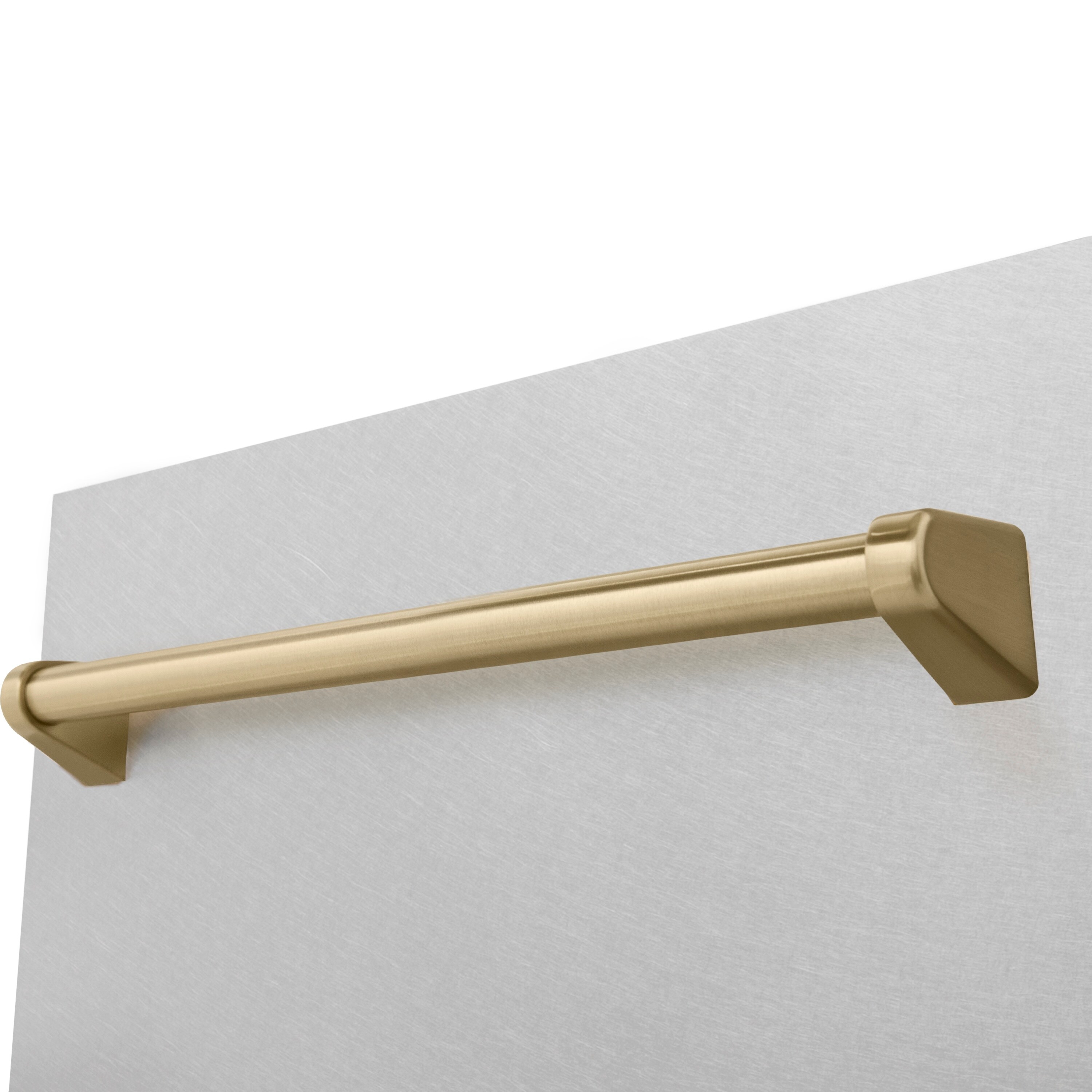 Lavavajillas empotrable de control superior de 18 pulgadas de la Edición Autograph de ZLINE KITCHEN & BATH con tercer riel (Acero inoxidable resistente a las huellas dactilares con mango de bronce champán) ENERGY STAR, nivel de sonido estándar de 51 decibeles DWVZ-SN-18-CB