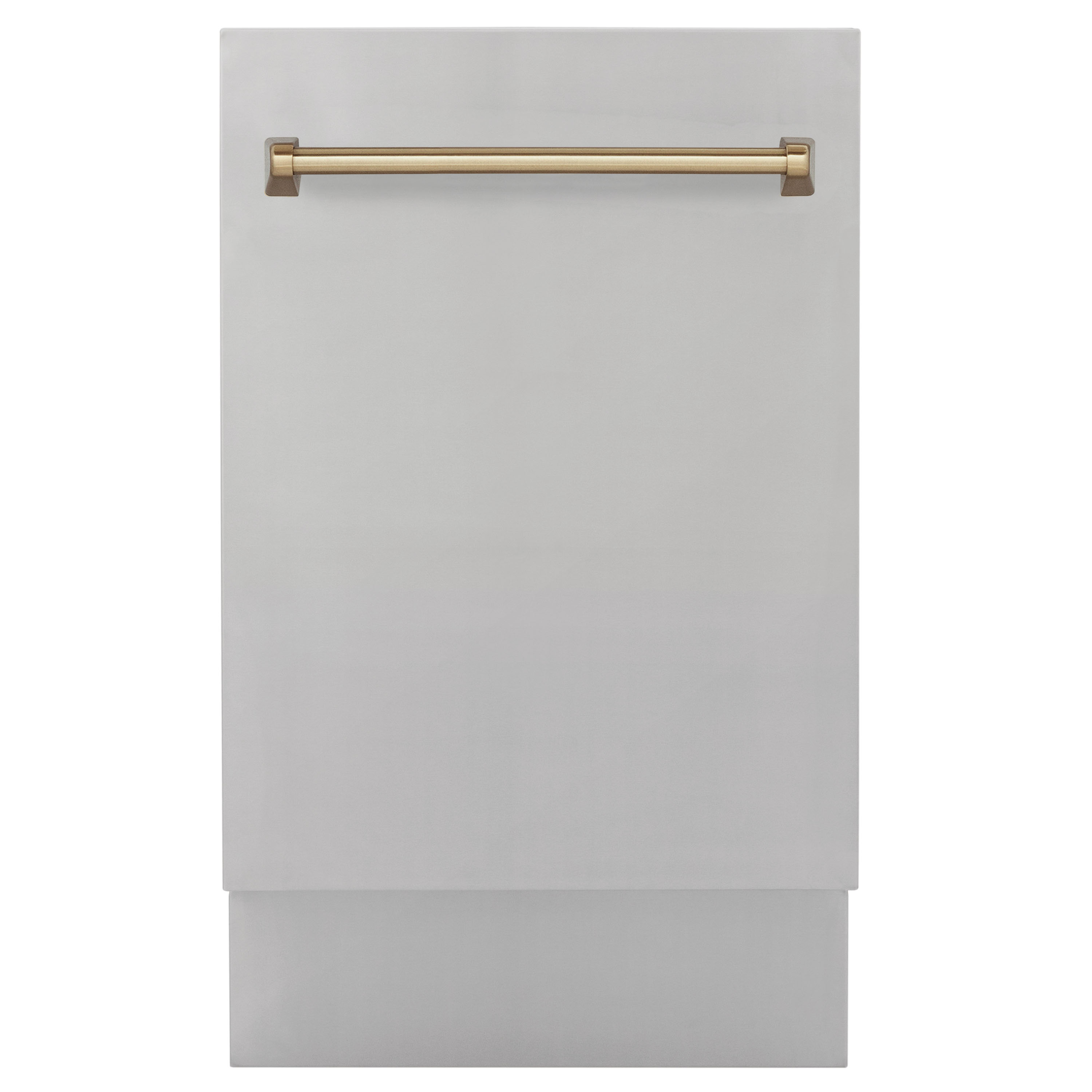 Lavavajillas Empotrado de Control Superior de 18 pulgadas de la Edición Autógrafo de ZLINE KITCHEN & BATH con Tercer Estante (Tina de Acero Inoxidable con Panel de Acero Inoxidable y Mango en Bronce Champán) ENERGY STAR, Nivel de Sonido Estandar de 51 Decibeles DWVZ-304-18-CB.