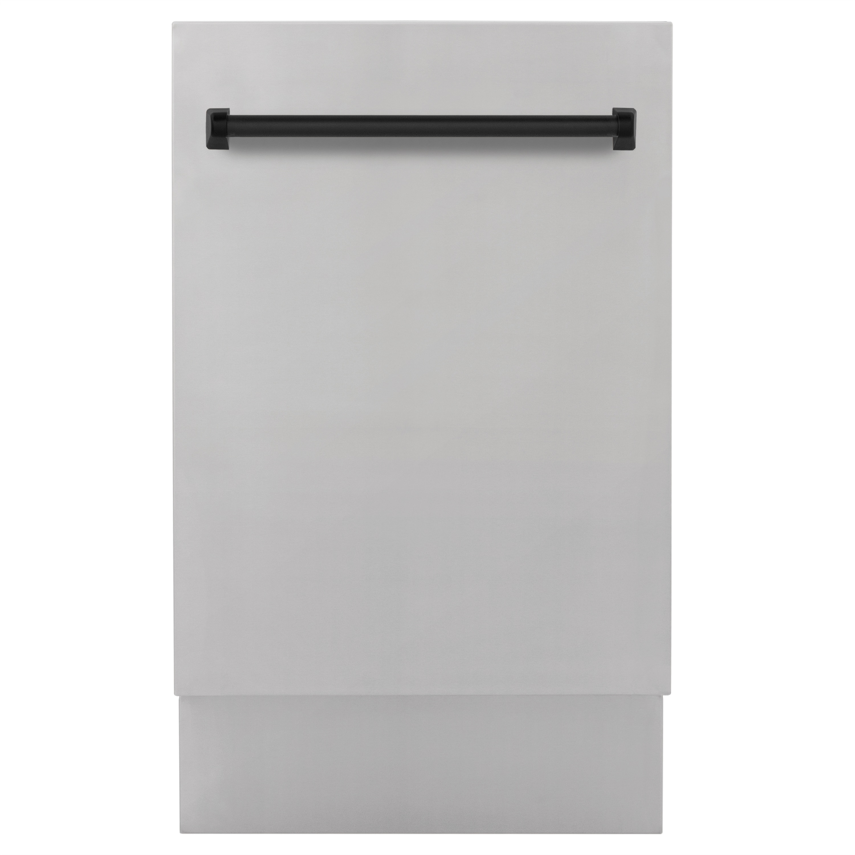 Lavavajillas empotrado de control superior de 18 pulgadas de la Edición Autógrafa de ZLINE KITCHEN & BATH con tercer estante (tina de acero inoxidable con panel de acero inoxidable y mango negro mate) ENERGY STAR, nivel de sonido estándar de 51 decibeles DWVZ-304-18-MB
