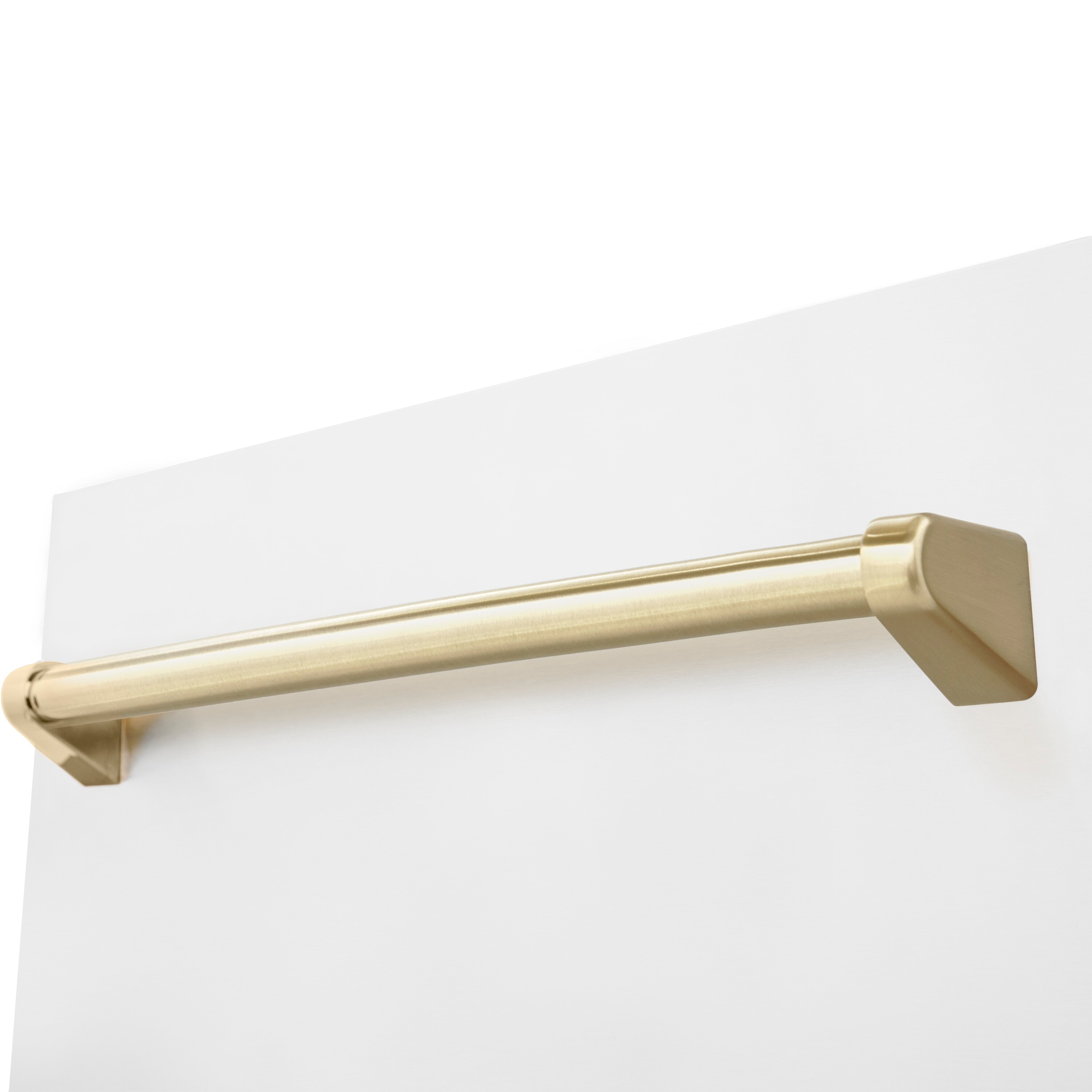 Lavavajillas Empotrado de 18 pulgadas con Tercer Estante de ZLINE KITCHEN & BATH Edición Autograph (Tina de Acero Inoxidable con Panel Blanco Mate y Mango Dorado Pulido) ENERGY STAR, Nivel de Sonido Estándar de 51 Decibeles DWVZ-WM-18-G