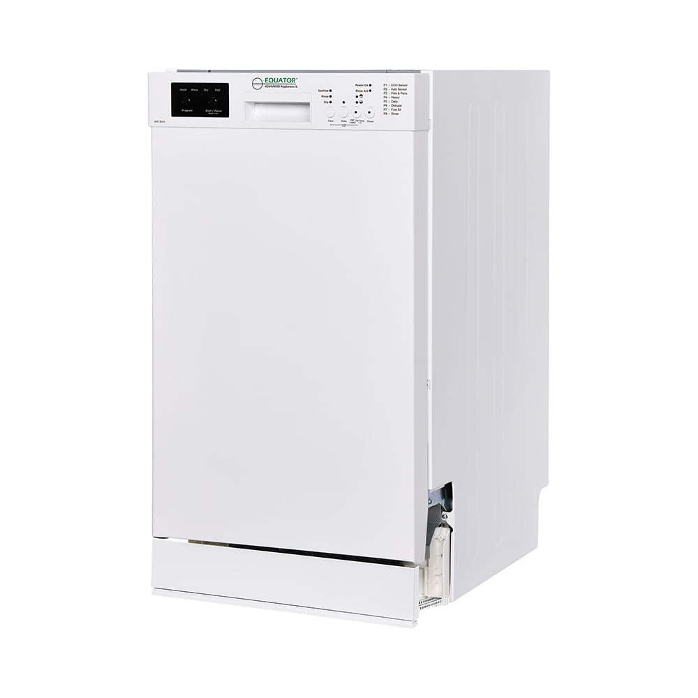 Lavavajillas empotrado de control frontal de 18 pulgadas (blanco) Equator Advanced Appliances, certificado ENERGY STAR, nivel de sonido muy silencioso de 51 decibelios WB 1840.