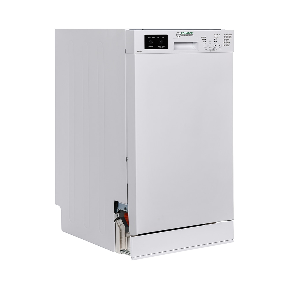 Lavavajillas empotrado de control frontal de 18 pulgadas (blanco) Equator Advanced Appliances, certificado ENERGY STAR, nivel de sonido muy silencioso de 51 decibelios WB 1840.