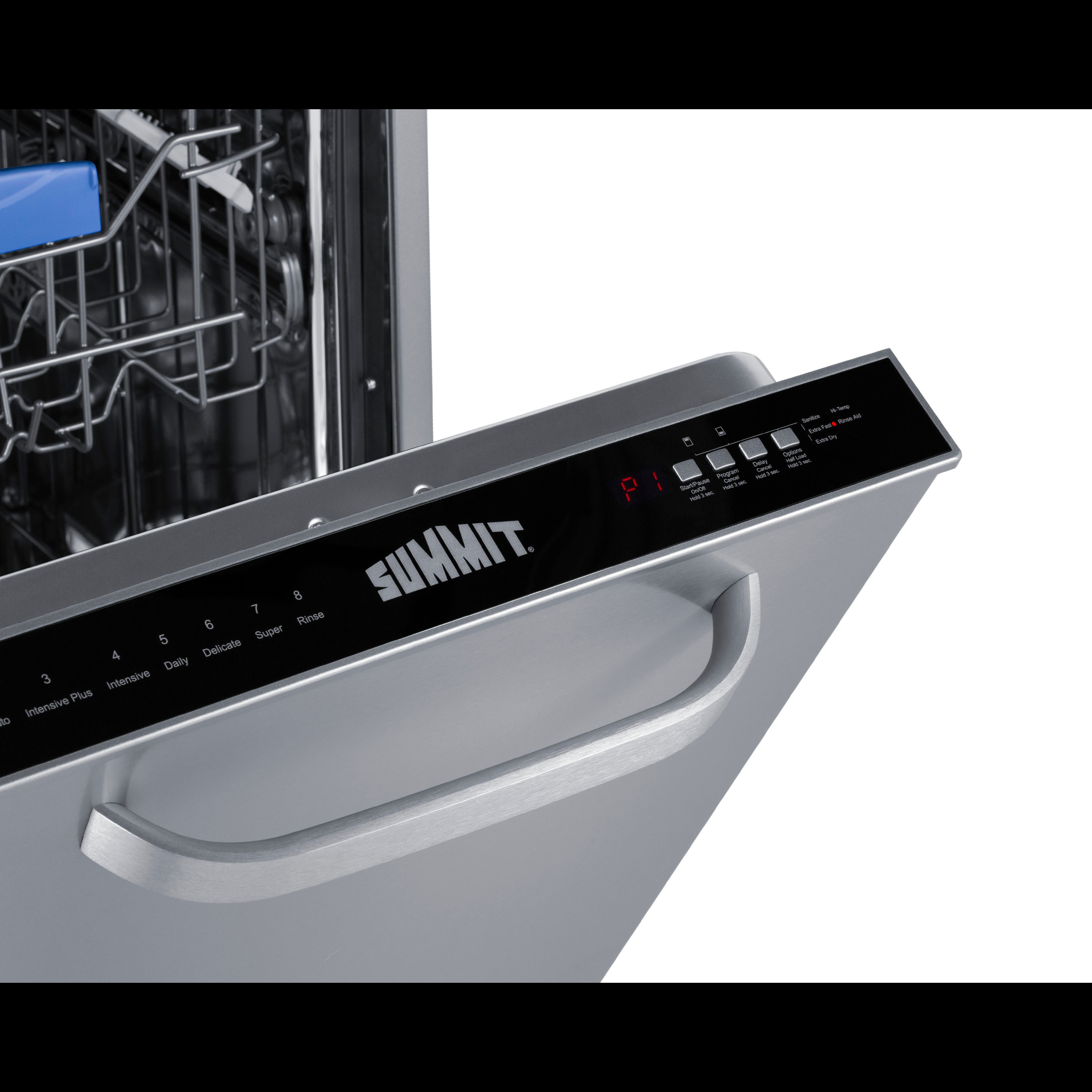 Lavavajillas Empotrado de Control Superior de 18 pulgadas de Summit Appliance (Acero inoxidable) con Certificación ENERGY STAR, Nivel de Ruido Muy Silencioso de 47 Decibelios DW185SSADA