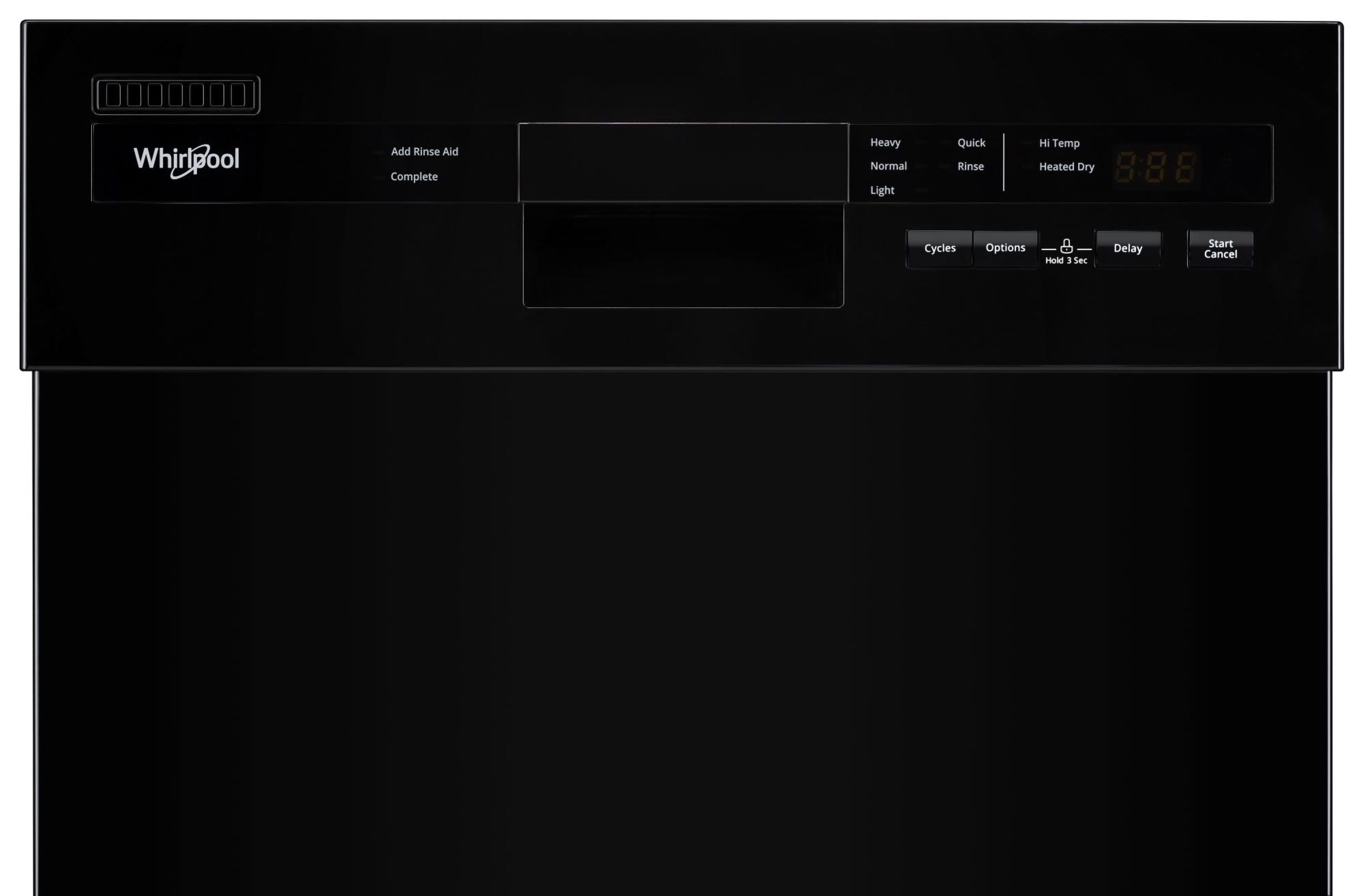 Lavavajillas Empotrado Whirlpool de 18 pulgadas con Control Frontal (Negro) ENERGY STAR, Nivel de Sonido Muy Silencioso de 50 decibeles WDPS5118PB