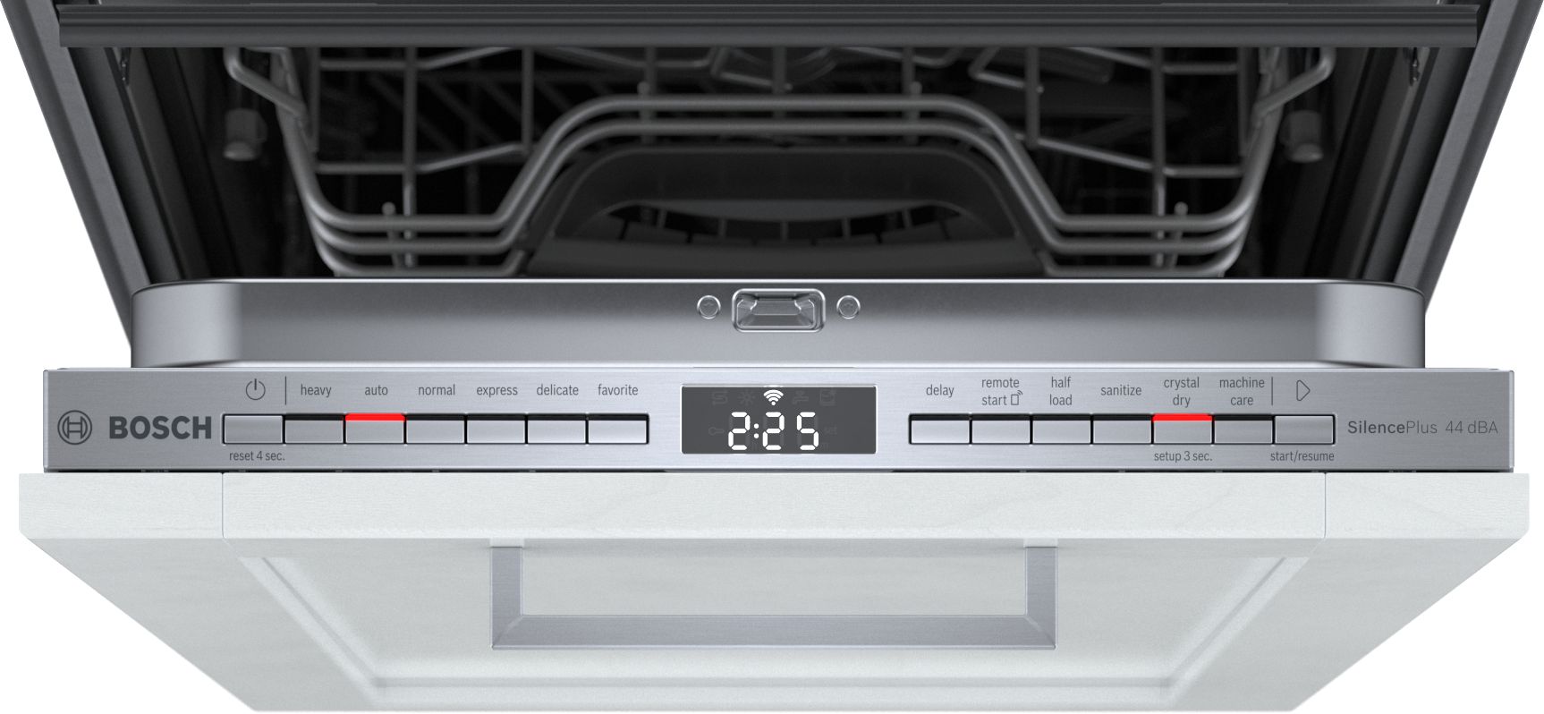 Lavavajillas empotrable Bosch Serie 800 de 18 pulgadas con control superior y tercer estante (personalizado), nivel de sonido muy tranquilo de 44 decibeles SPV68C73UC
