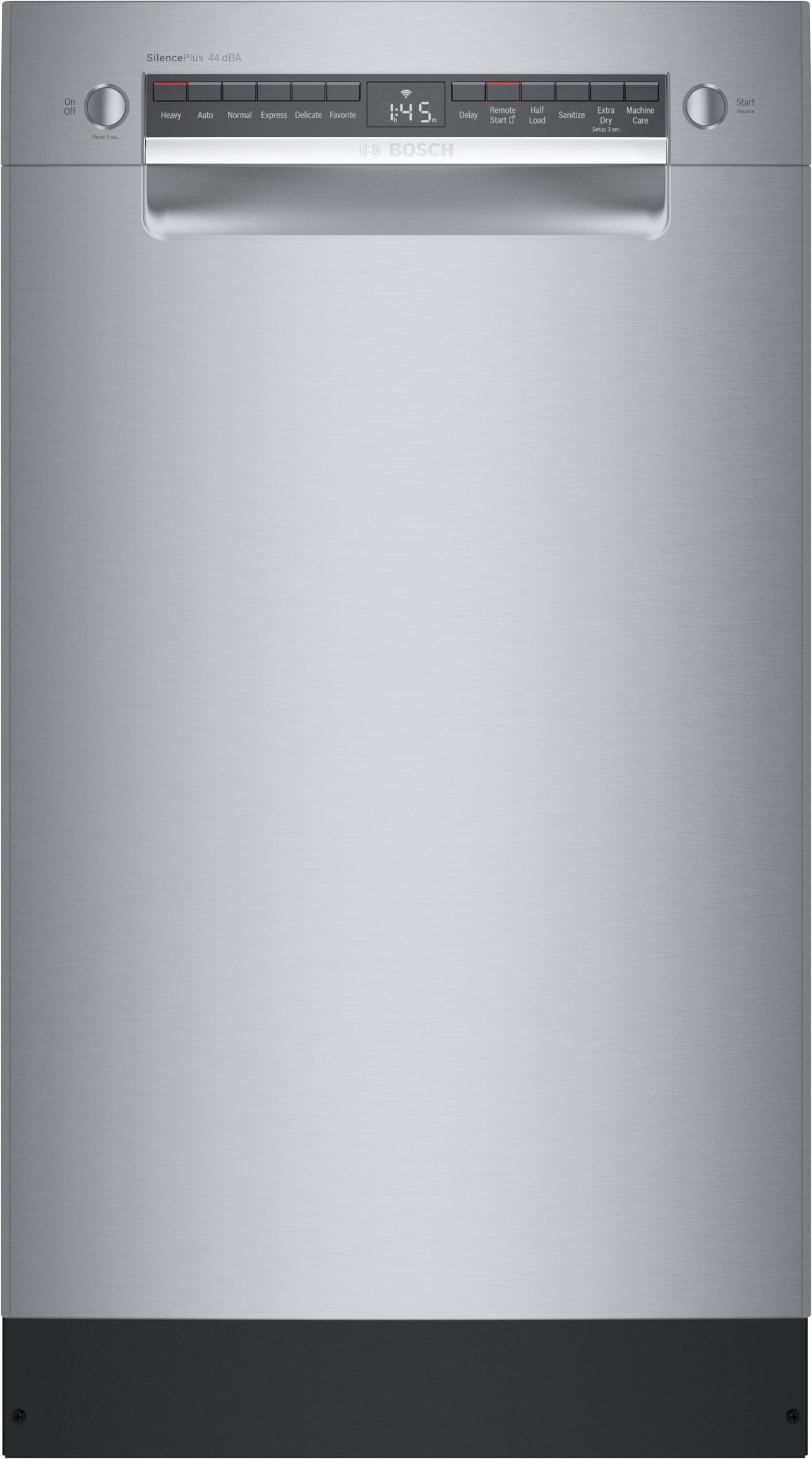 Lavavajillas empotrable con control frontal de la serie 800 de Bosch con tercera bandeja (acero inoxidable), nivel de sonido muy silencioso de 44 decibelios.