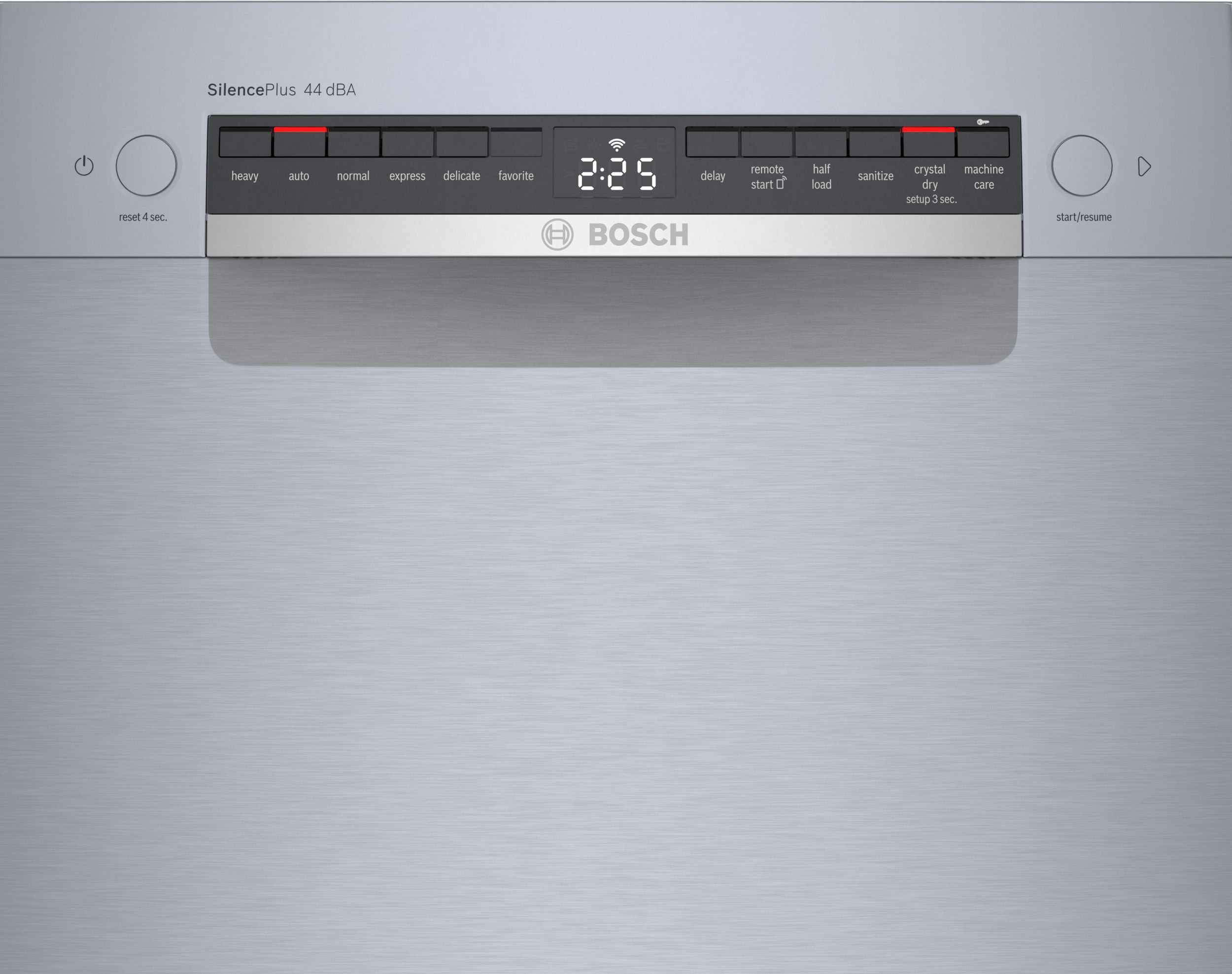 Lavavajillas empotrable con control frontal de la serie 800 de Bosch con tercera bandeja (acero inoxidable), nivel de sonido muy silencioso de 44 decibelios.