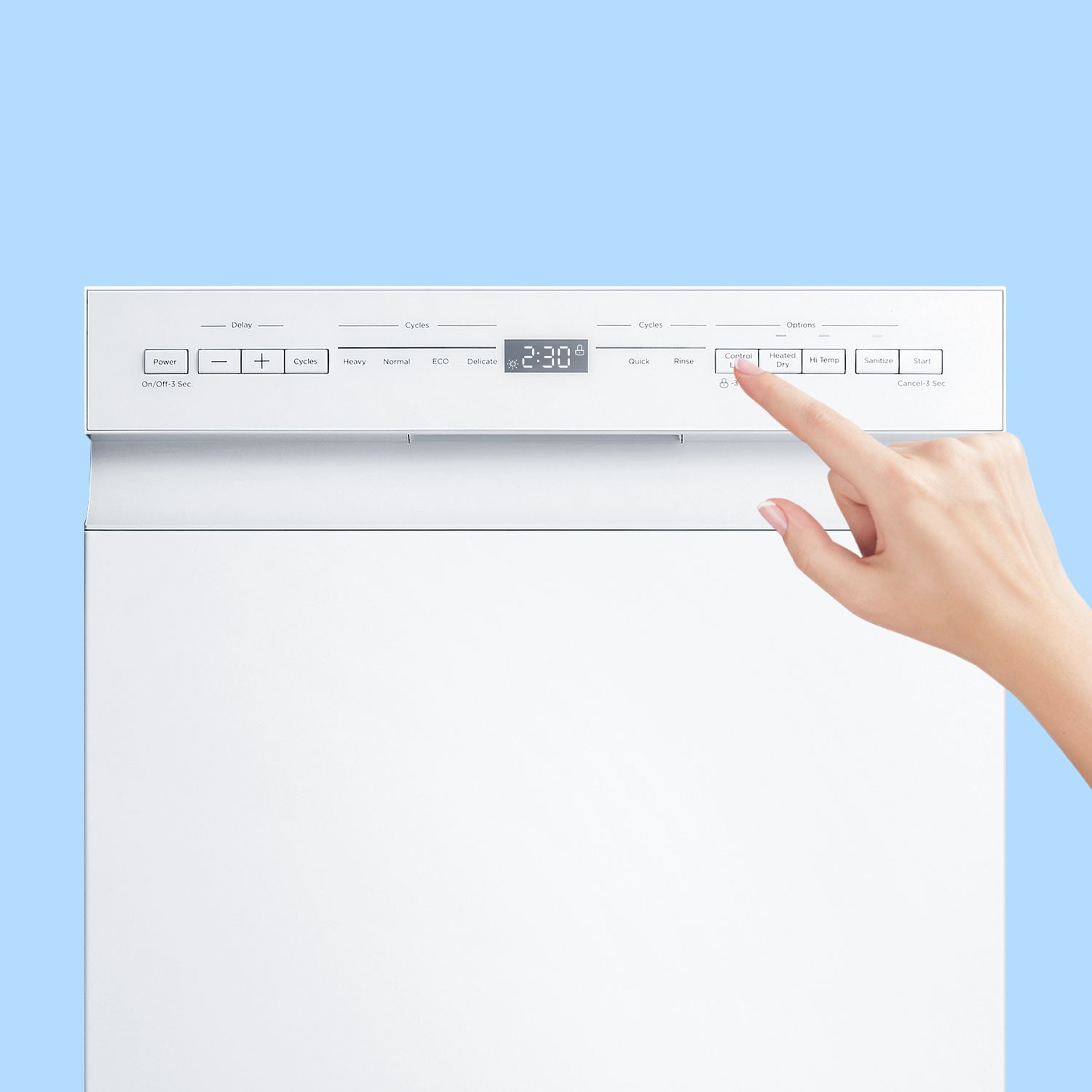 Lavavajillas empotrable de control frontal de 18 pulgadas Midea (blanco) ENERGY STAR, Nivel de sonido estándar de 52 decibeles MDF18A1AWW