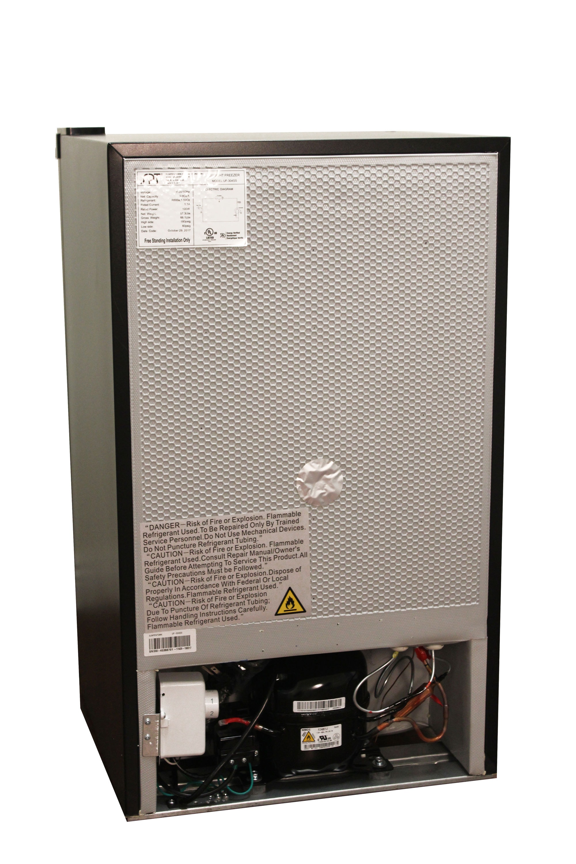 Congelador vertical de 3 pies cúbicos (blanco) certificado ENERGY STAR UF-304SSA