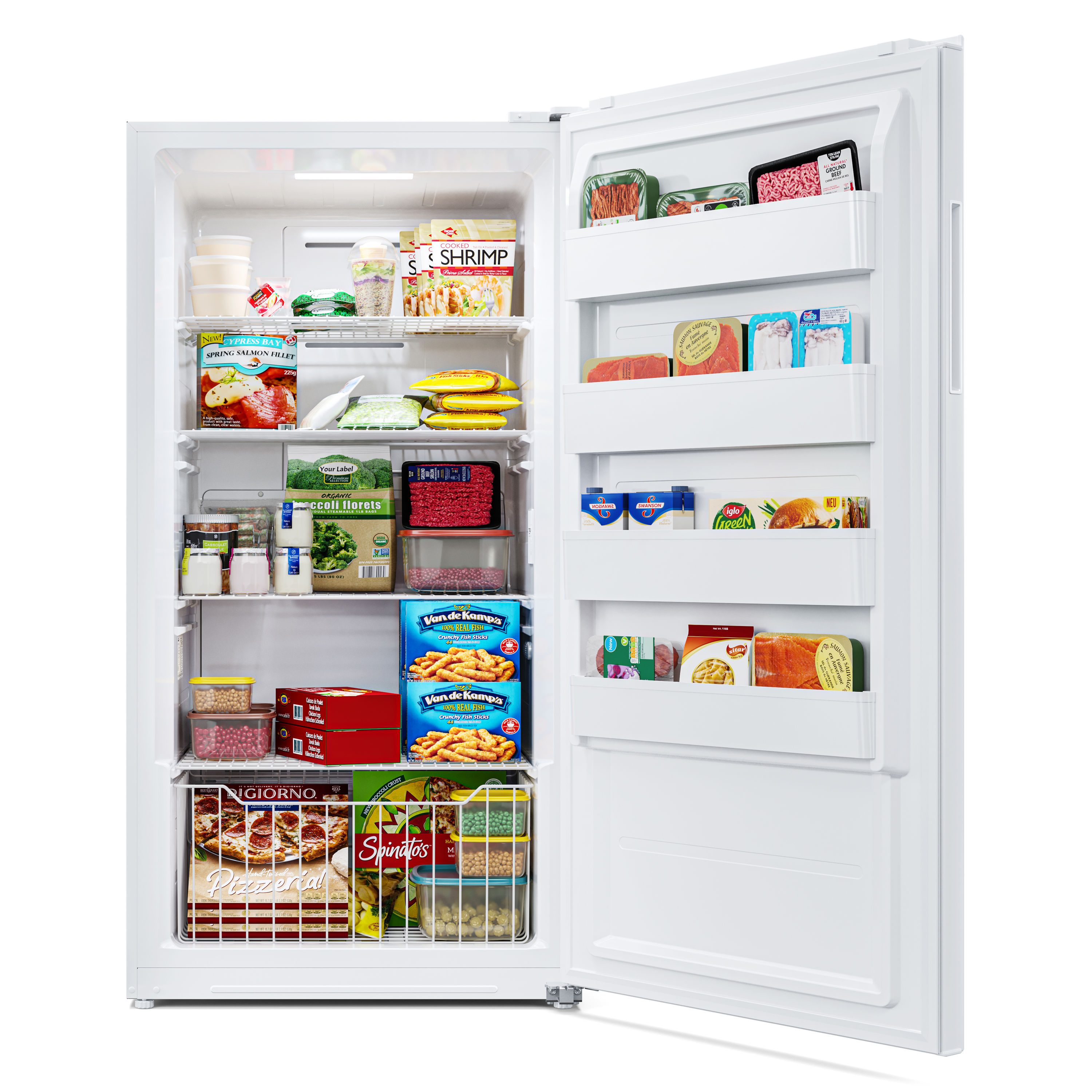 Congelador/Refrigerador Vertical Convertible KoolMore de 17 pies cúbicos listo para garaje con tecnología libre de escarcha (blanco) UF-227