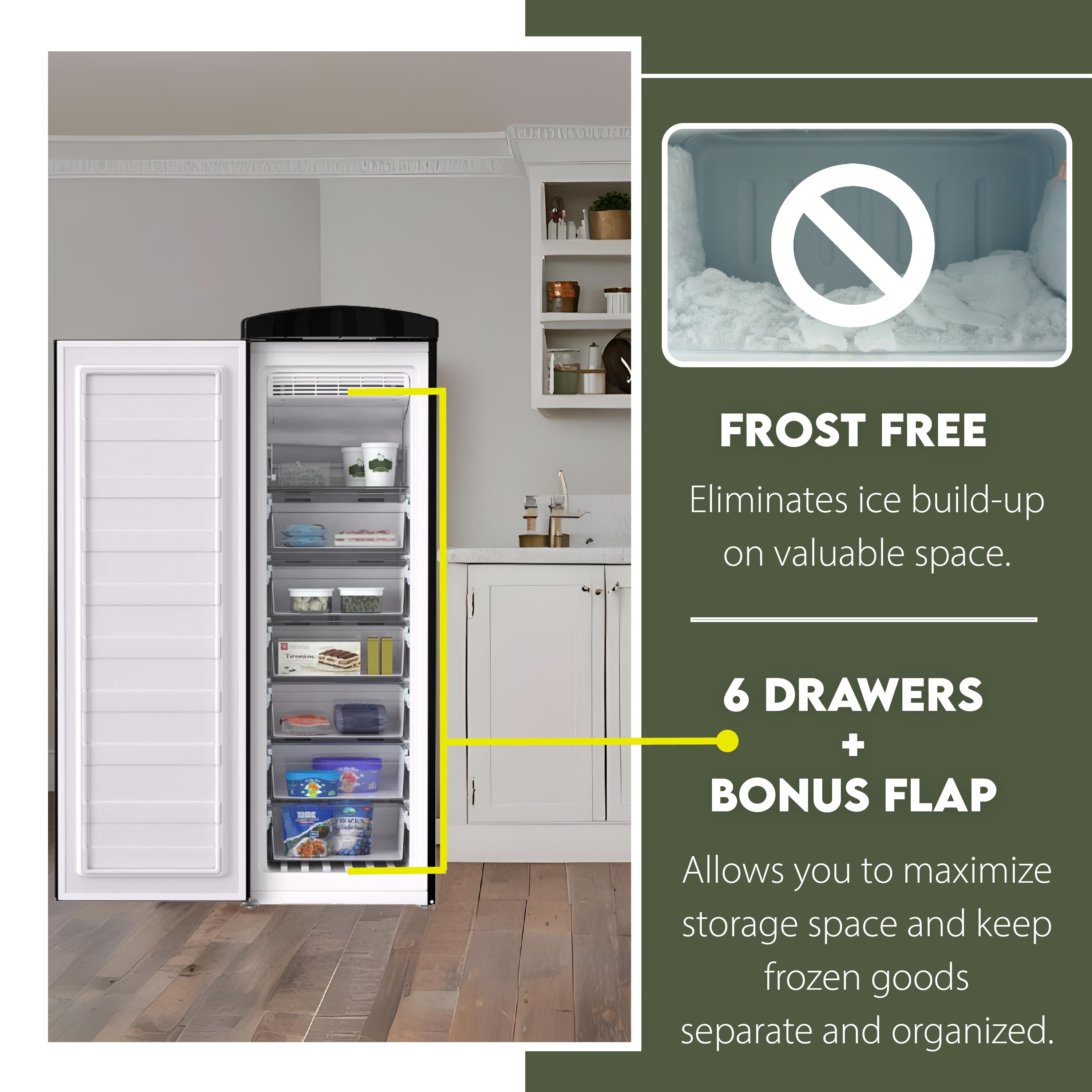 Congelador/Refrigerador vertical convertible ConServ de 8.3 pies cúbicos sin escarcha (negro) FF 830 B