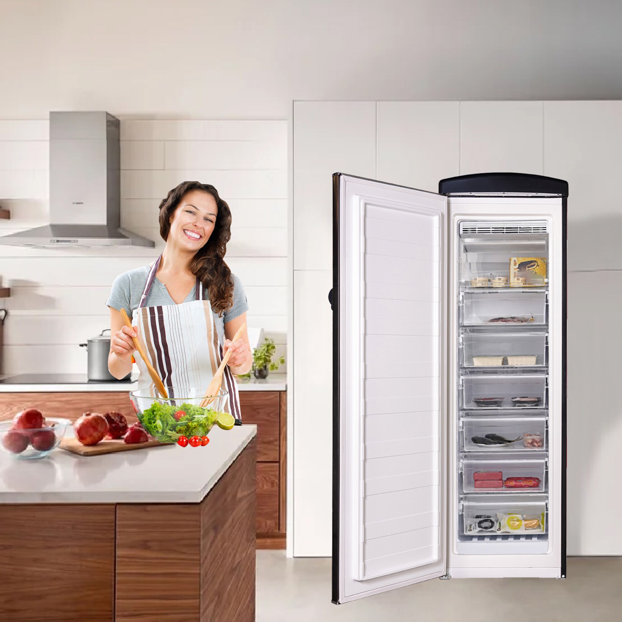 Congelador/Refrigerador vertical convertible ConServ de 8.3 pies cúbicos sin escarcha (negro) FF 830 B