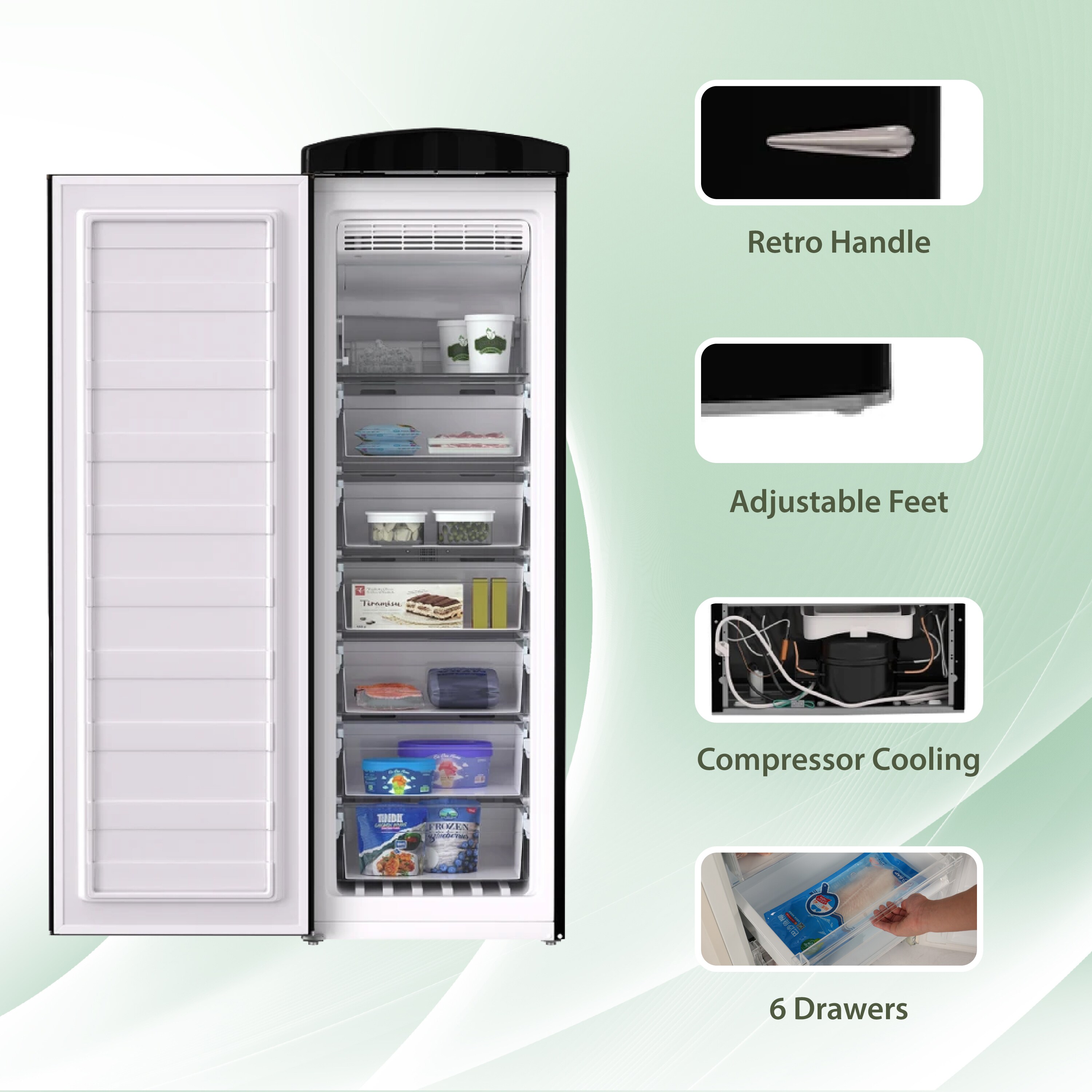 Congelador/Refrigerador vertical convertible ConServ de 8.3 pies cúbicos sin escarcha (negro) FF 830 B