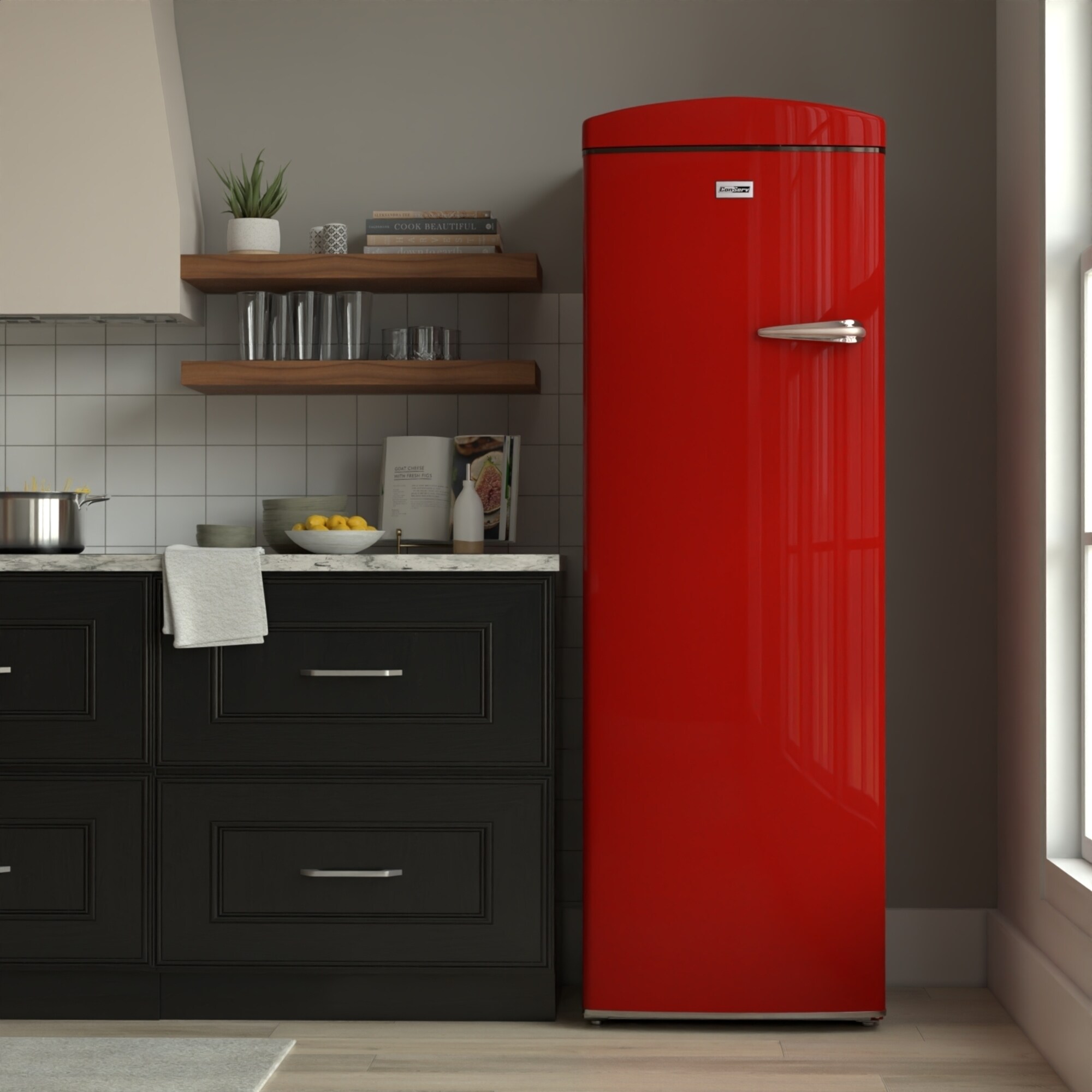 Congelador/Refrigerador Vertical Convertible ConServ 8.3 pies cúbicos sin escarcha (Rojo) FF 830 R