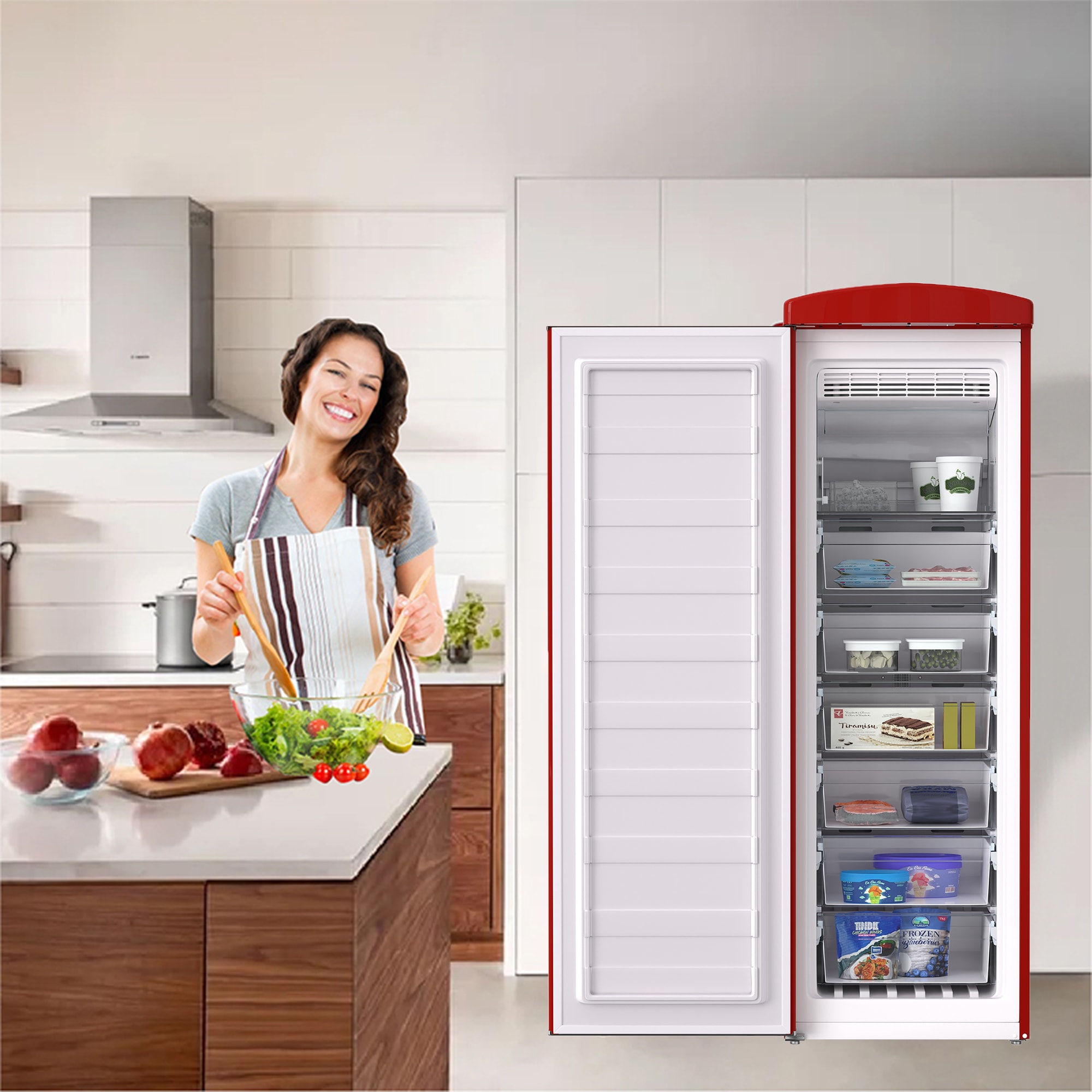 Congelador/Refrigerador Vertical Convertible ConServ 8.3 pies cúbicos sin escarcha (Rojo) FF 830 R
