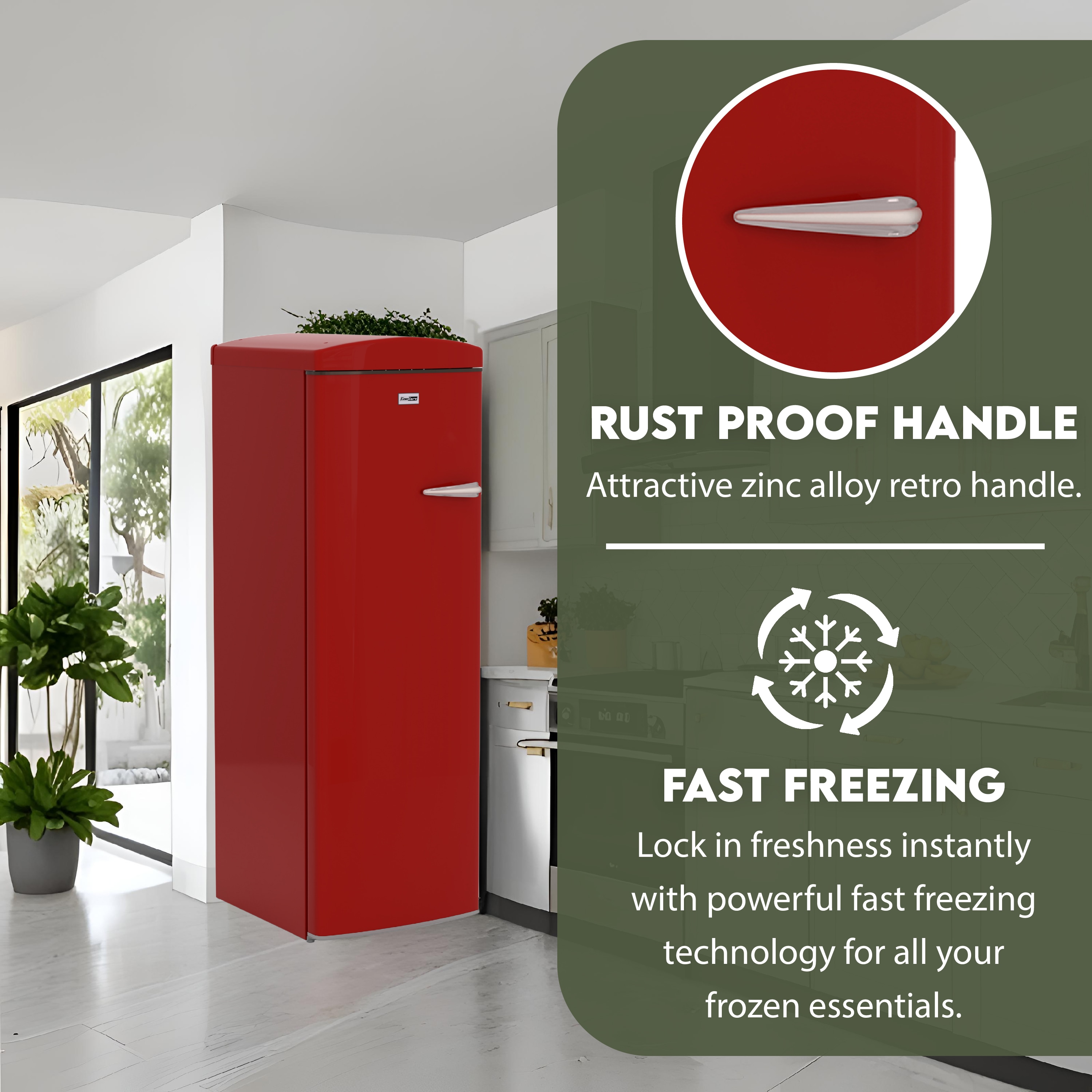Congelador/Refrigerador Vertical Convertible ConServ 8.3 pies cúbicos sin escarcha (Rojo) FF 830 R
