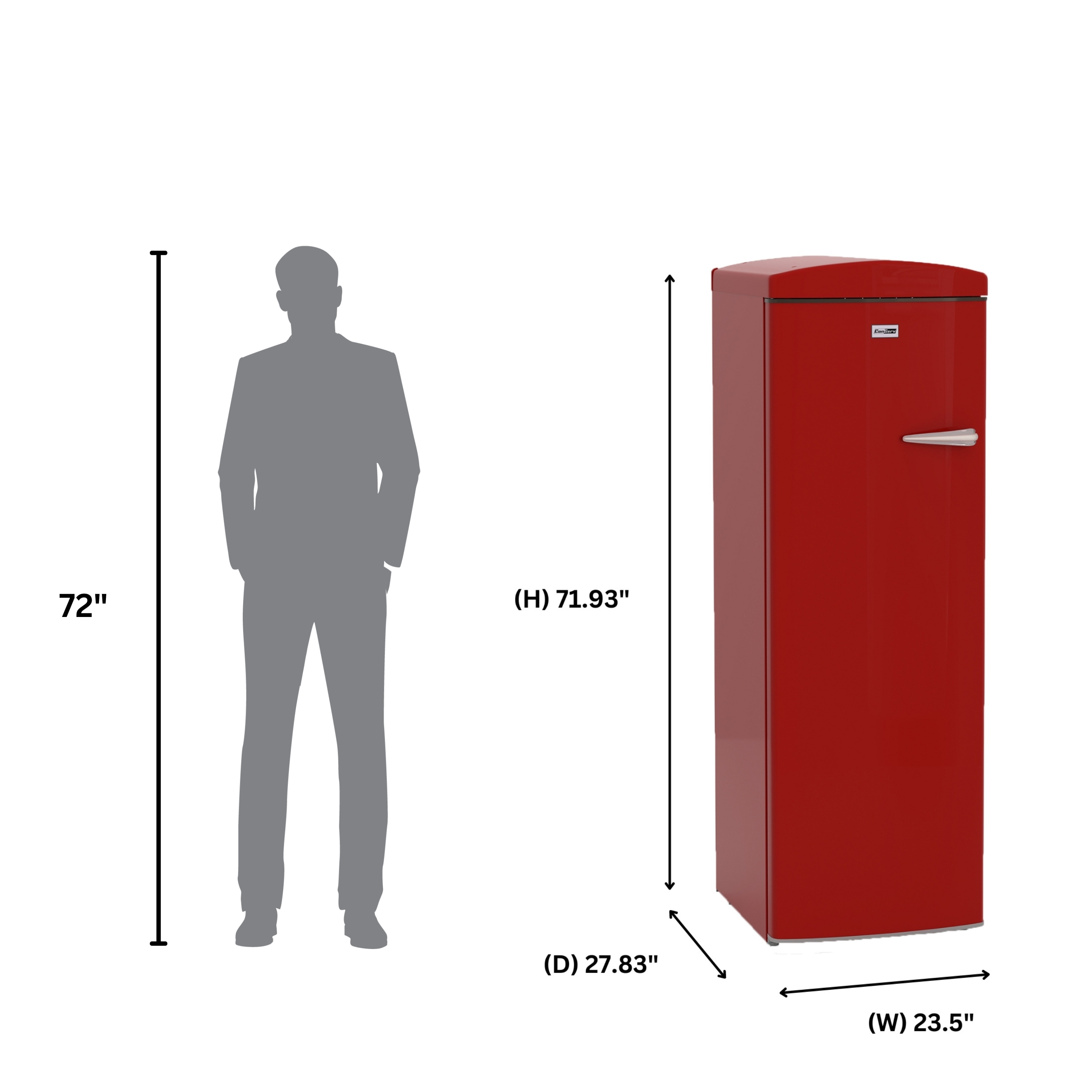 Congelador/Refrigerador Vertical Convertible ConServ 8.3 pies cúbicos sin escarcha (Rojo) FF 830 R