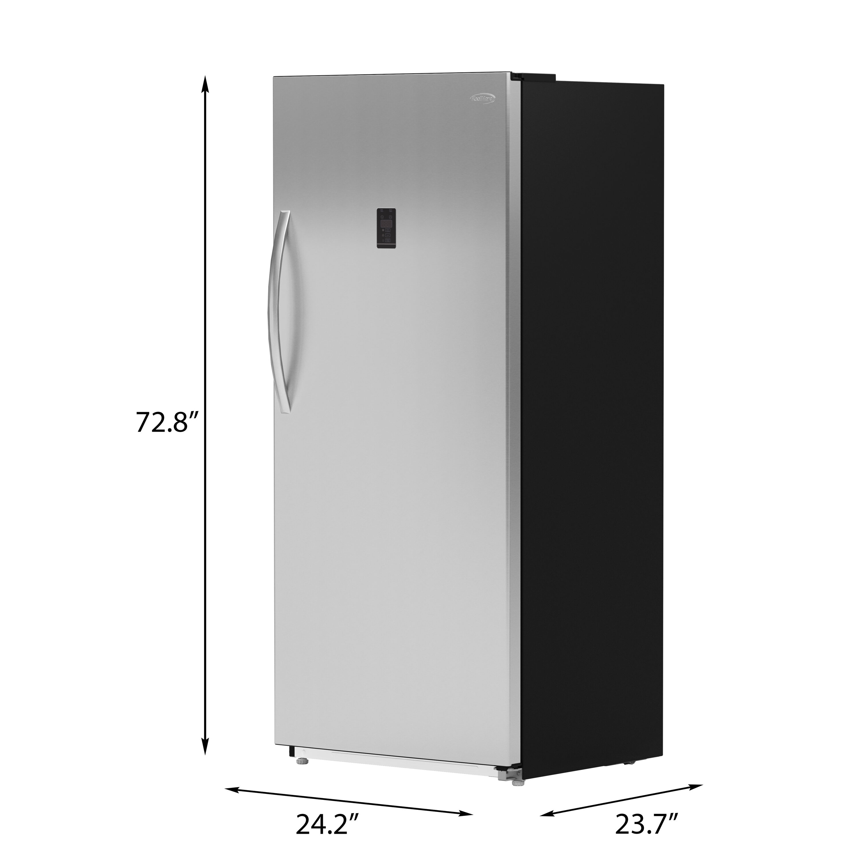Congelador/Refrigerador Vertical Convertible KoolMore de 21 pies cúbicos, sin escarcha, en color plateado, Certificado ENERGY STAR KM-RUF-21S.