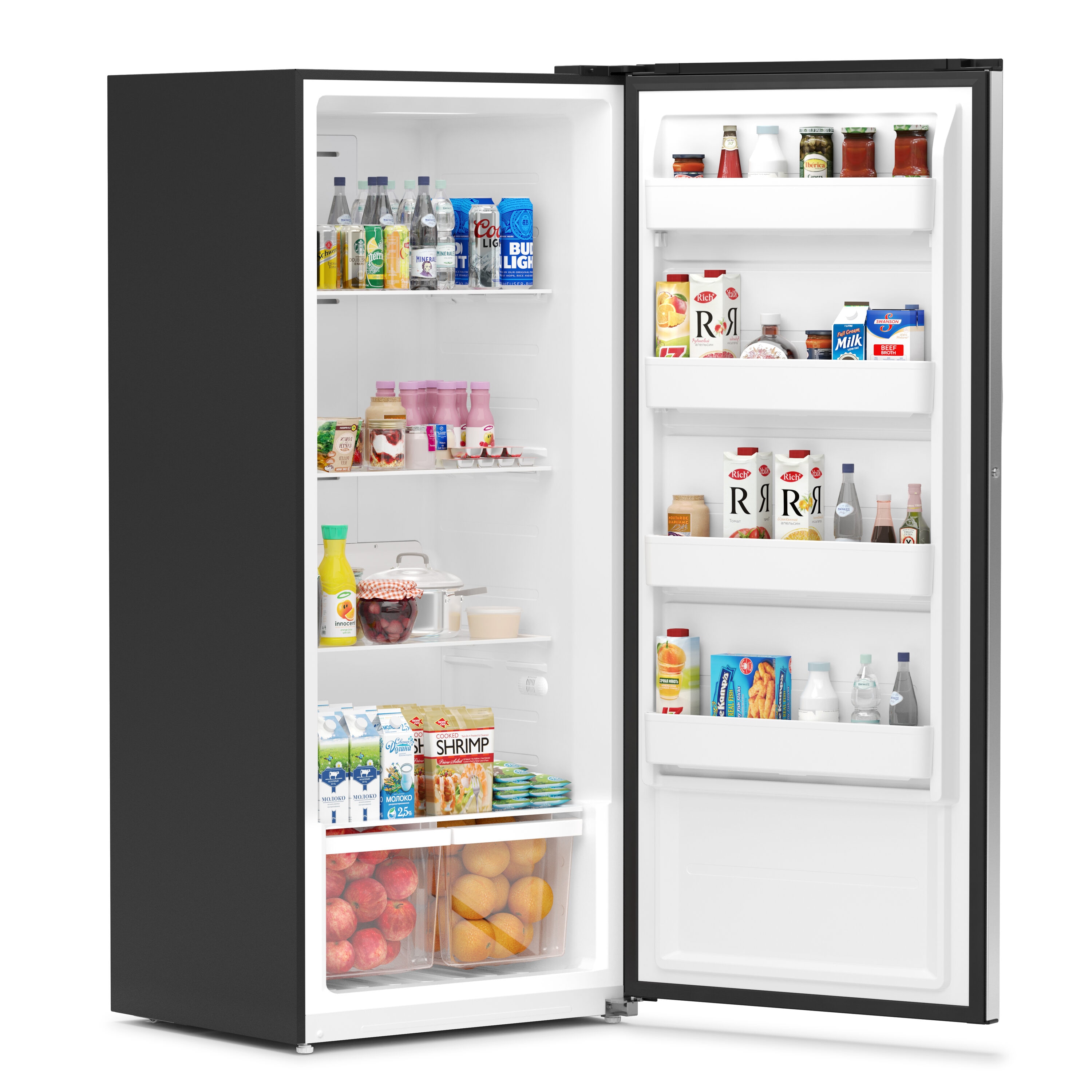 Congelador/Refrigerador Vertical Convertible KoolMore de 21 pies cúbicos, sin escarcha, en color plateado, Certificado ENERGY STAR KM-RUF-21S.
