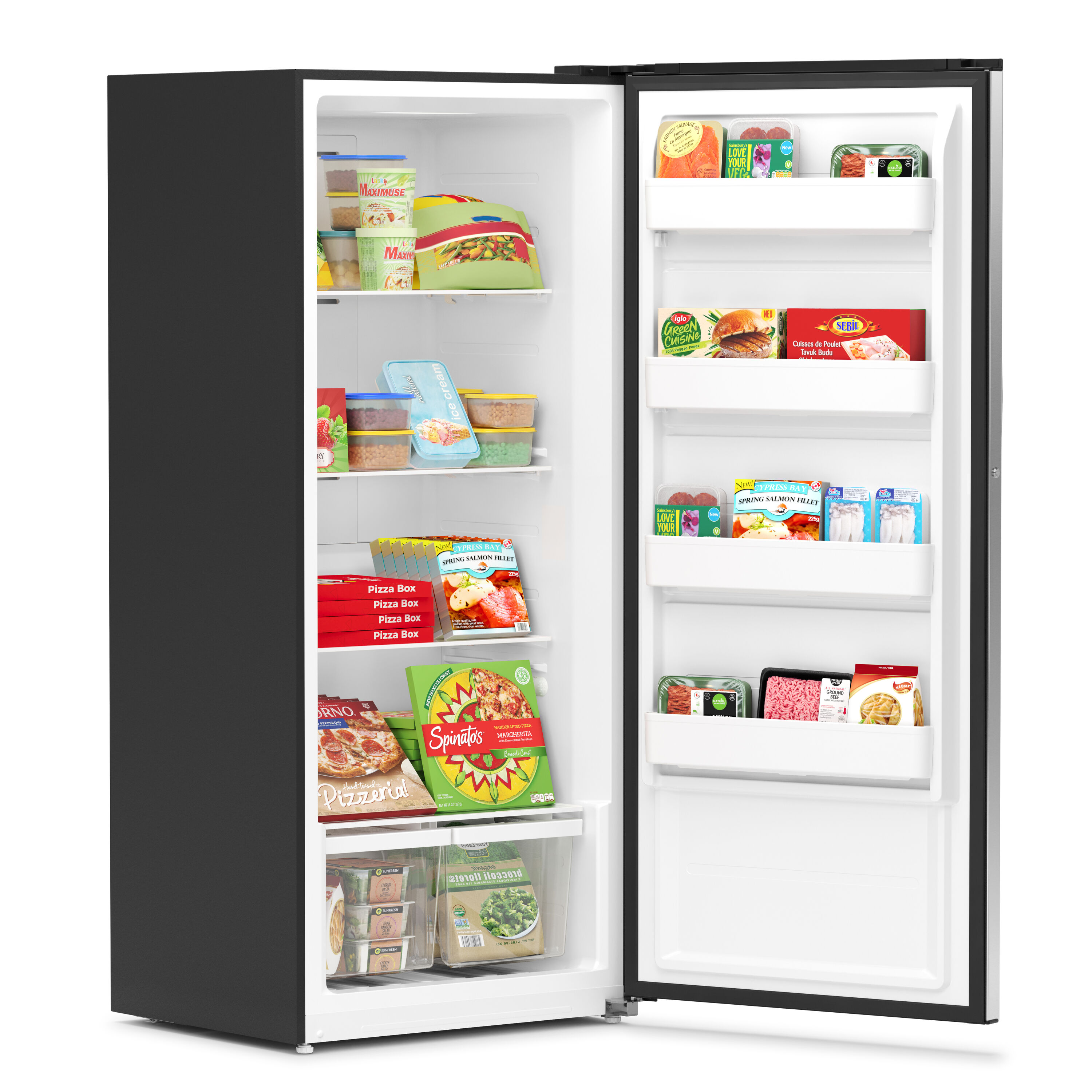 Congelador/Refrigerador Vertical Convertible KoolMore de 21 pies cúbicos, sin escarcha, en color plateado, Certificado ENERGY STAR KM-RUF-21S.