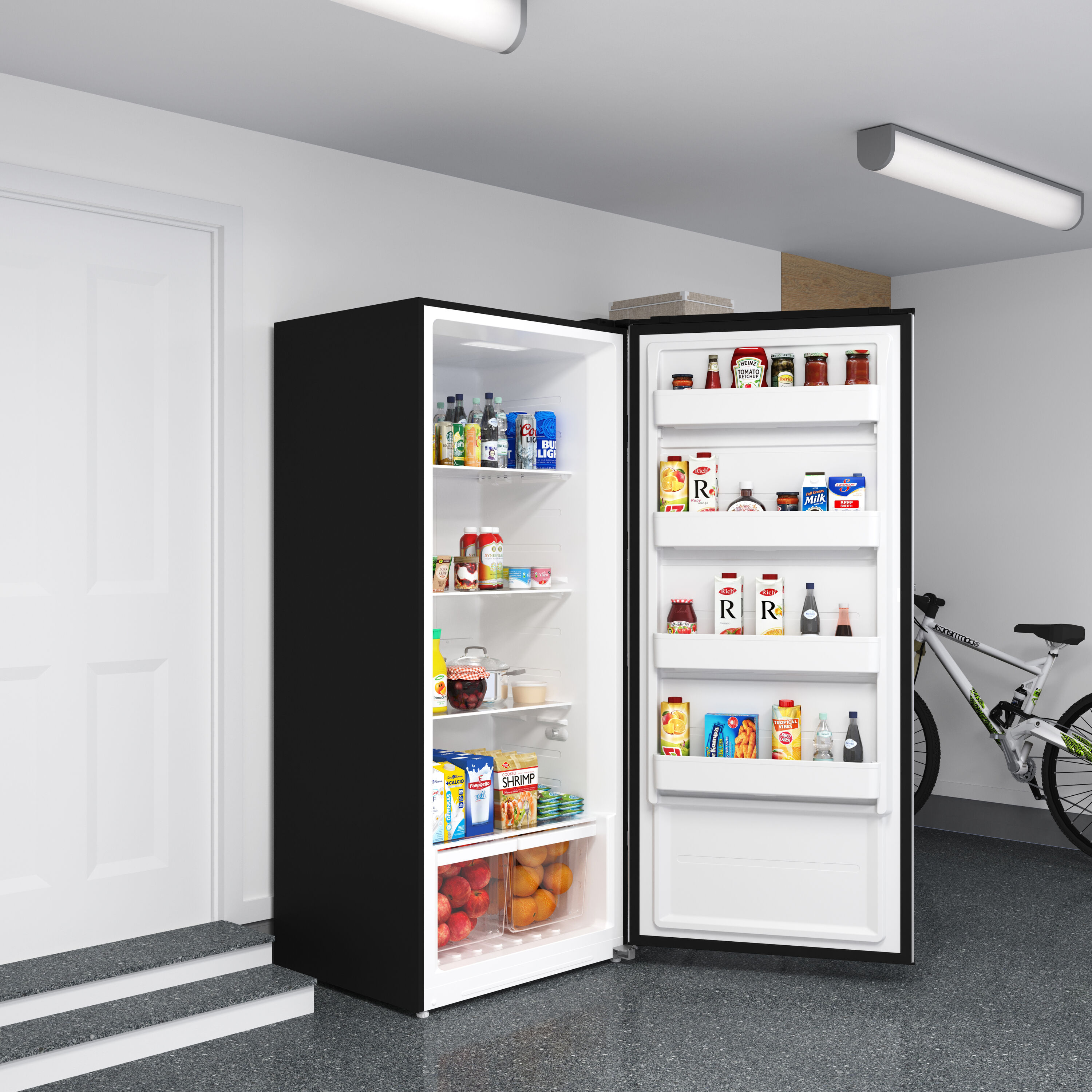 Congelador/Refrigerador Vertical Convertible KoolMore de 21 pies cúbicos, sin escarcha, en color plateado, Certificado ENERGY STAR KM-RUF-21S.